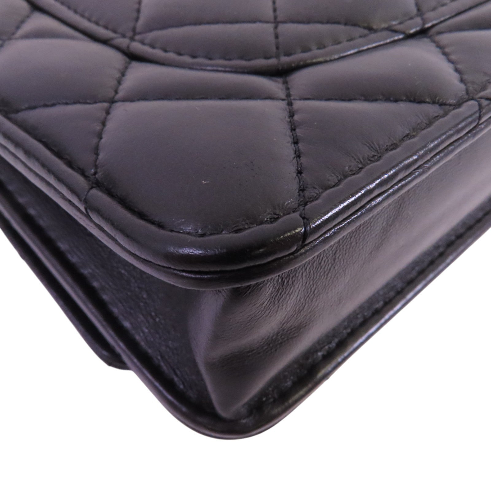 CHANEL 羊皮皮革WOC Gold Ball Adjustable金扣鏈帶錢包肩背袋