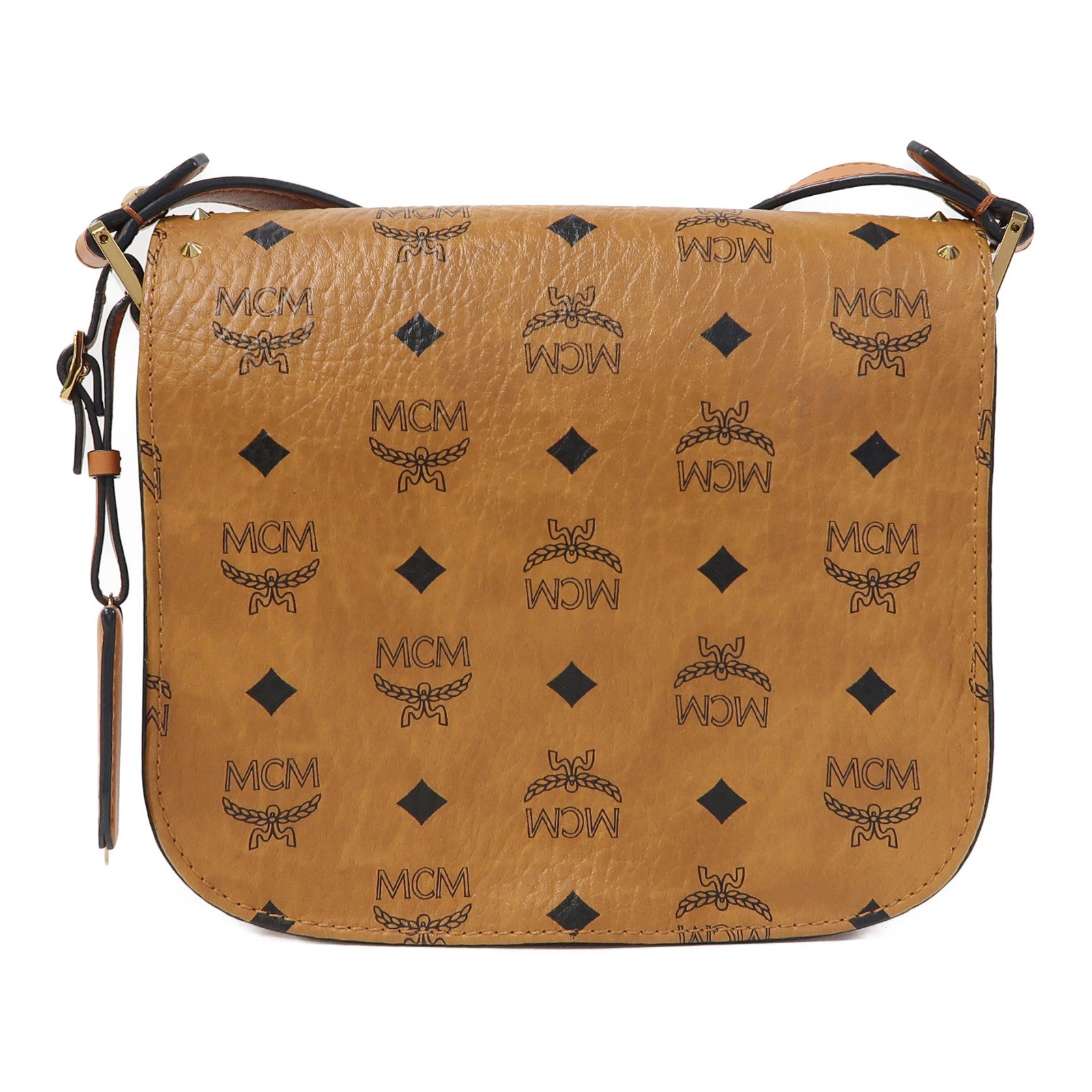 MCM 皮革Shoulder Bag金扣肩背袋啡色