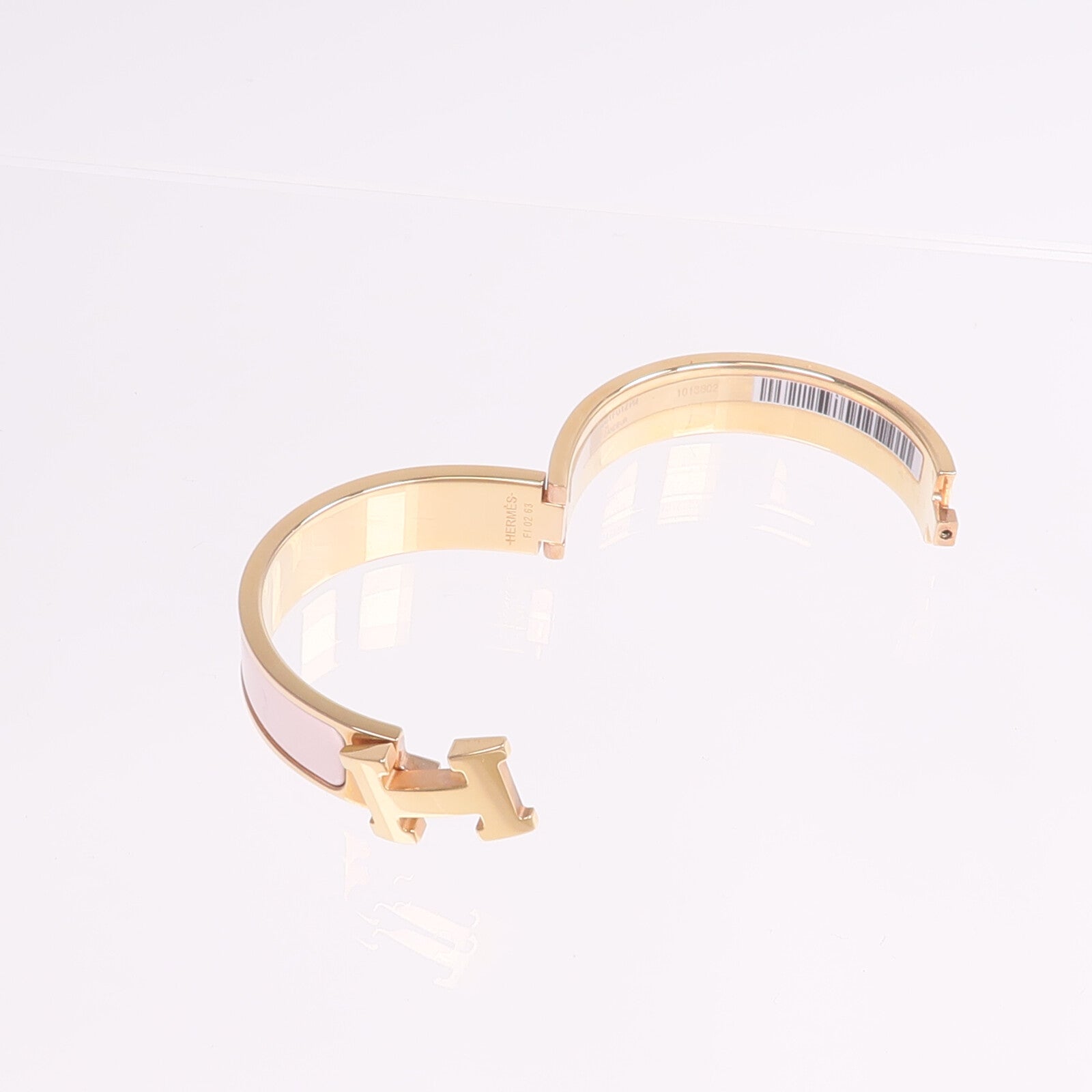 HERMES 金屬/琺瑯Clic H Bracelet手鐲Rose Candeur