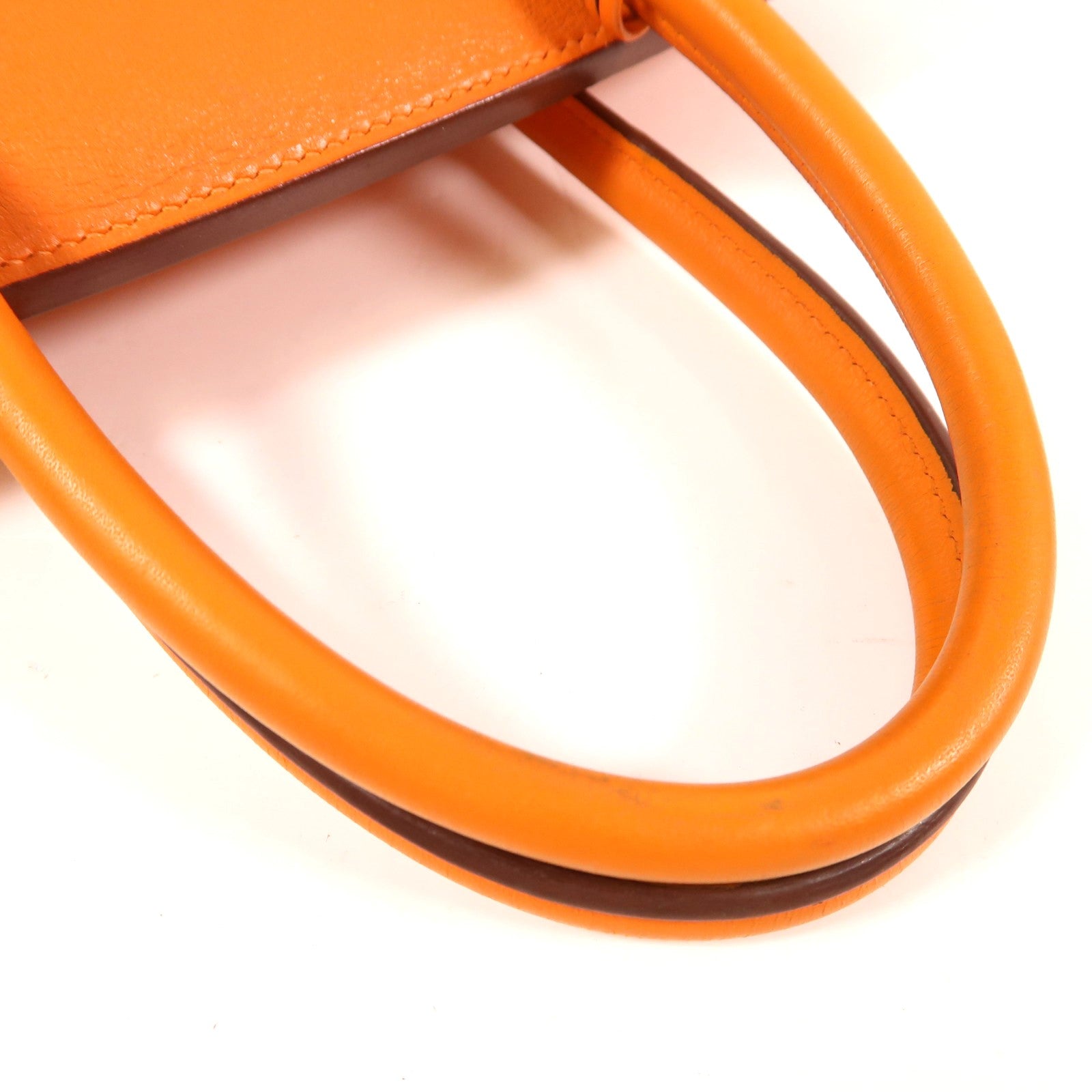 HERMES Swift皮革Birkin 30銀扣手挽袋橙色