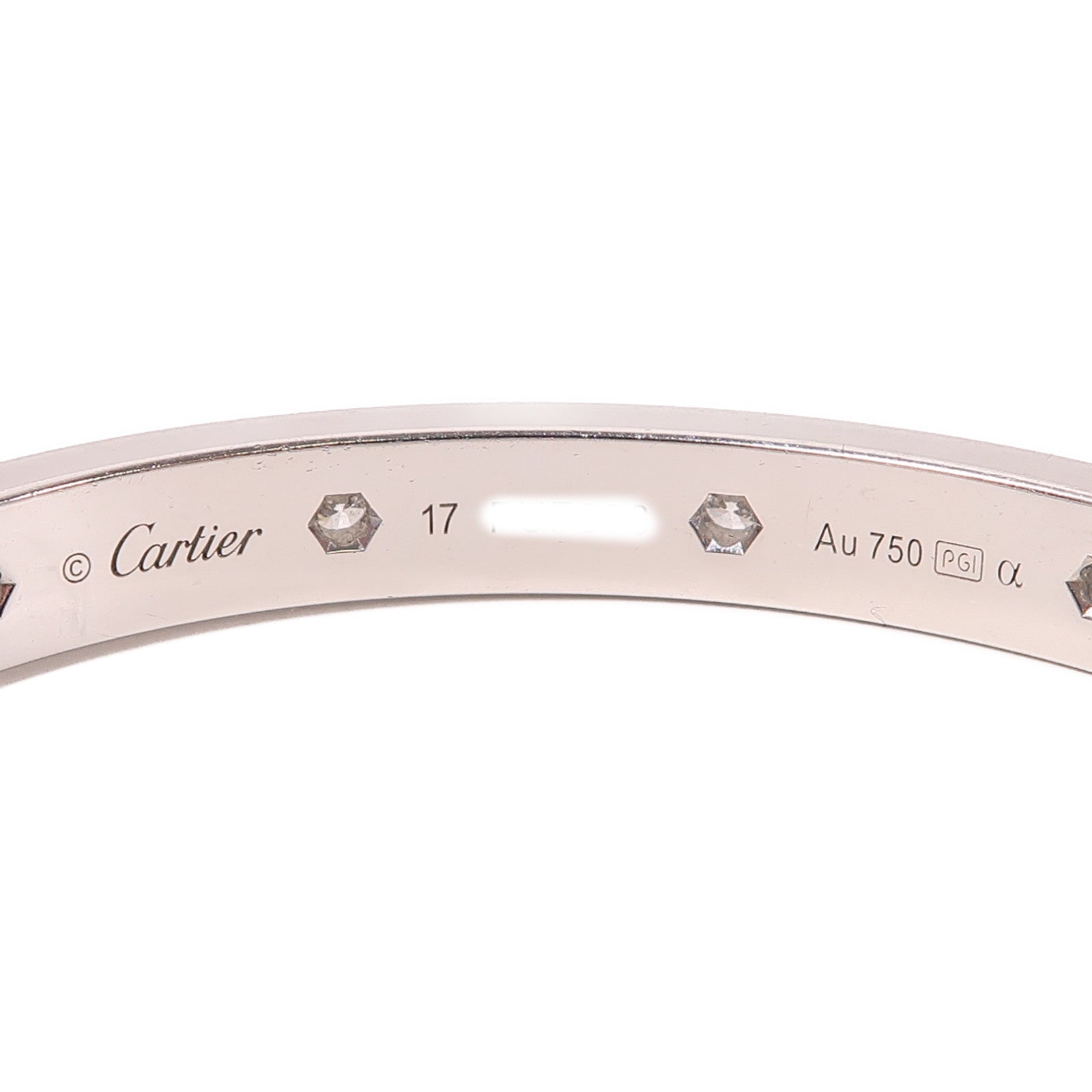 CARTIER 18K白金Love Bangle Full Diamond手鐲Cartier#17