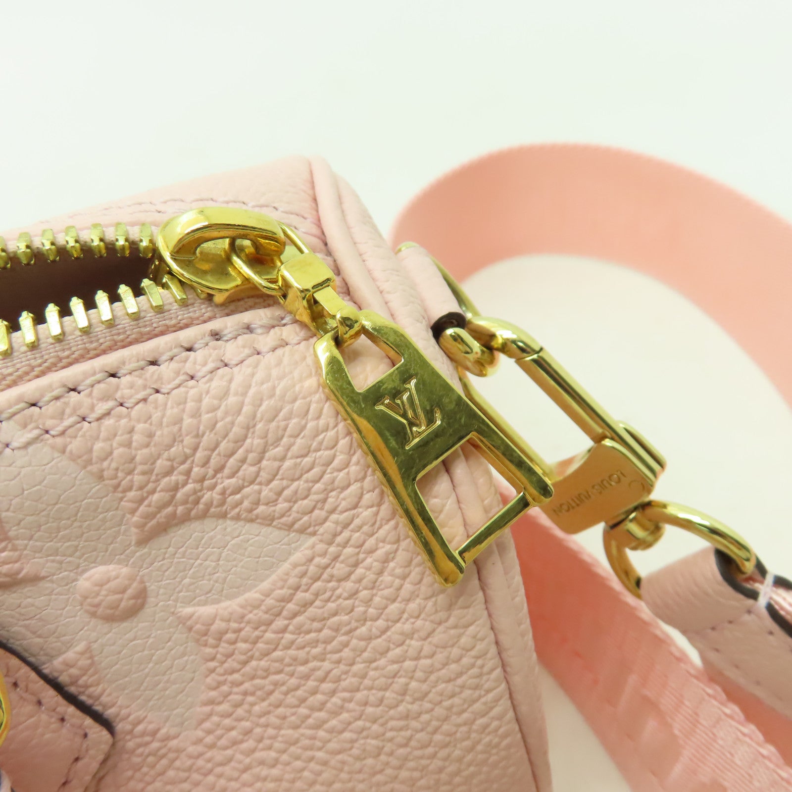 LOUIS VUITTON 【激減優惠】Monogram Empreinte Papillon BB金扣手挽肩背兩用袋粉紅色