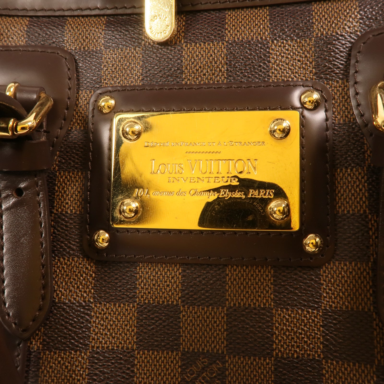 LOUIS VUITTON Damier Berkeley金扣手挽袋