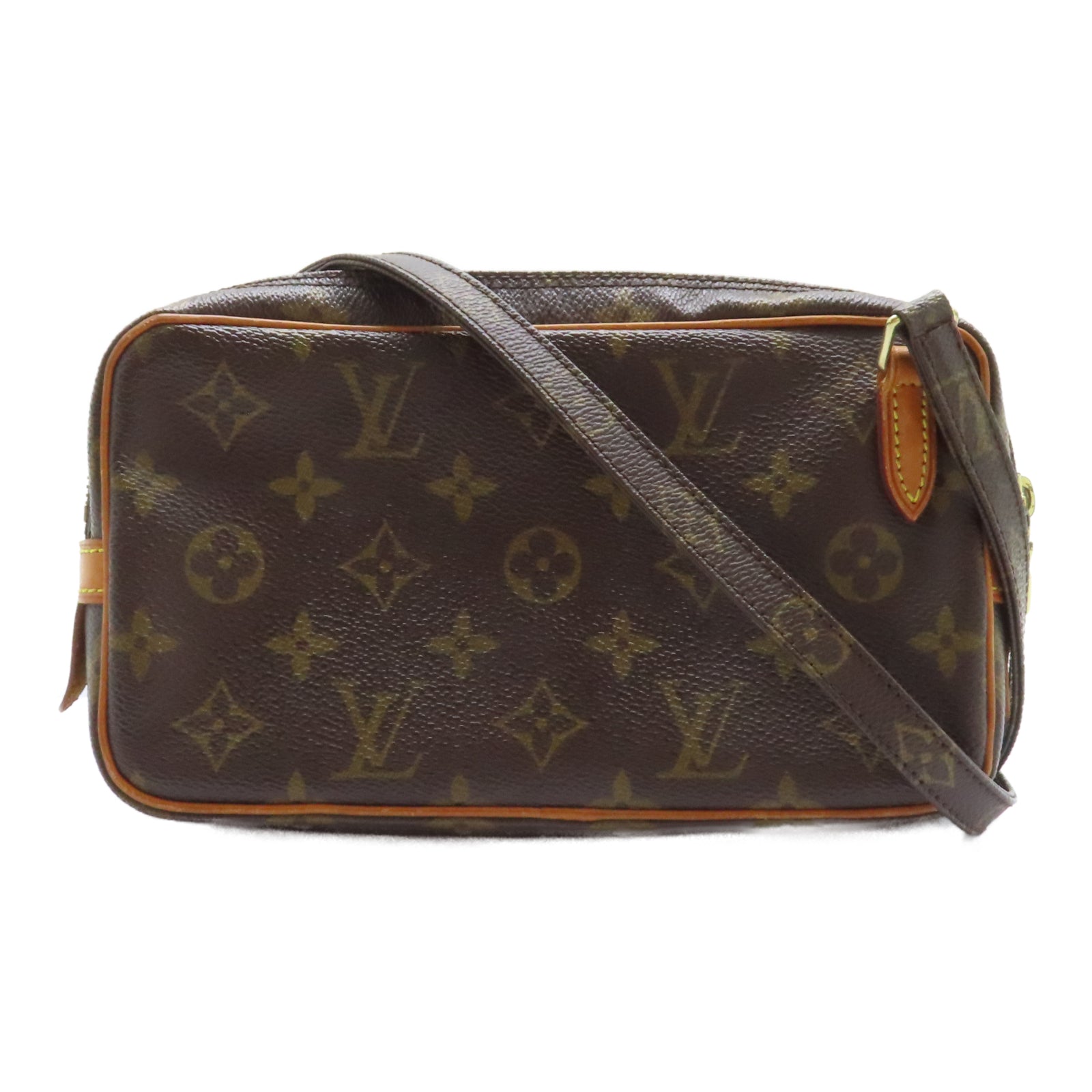 LOUIS VUITTON Monogram Pochette Marly Bandouliere金扣肩背袋啡色