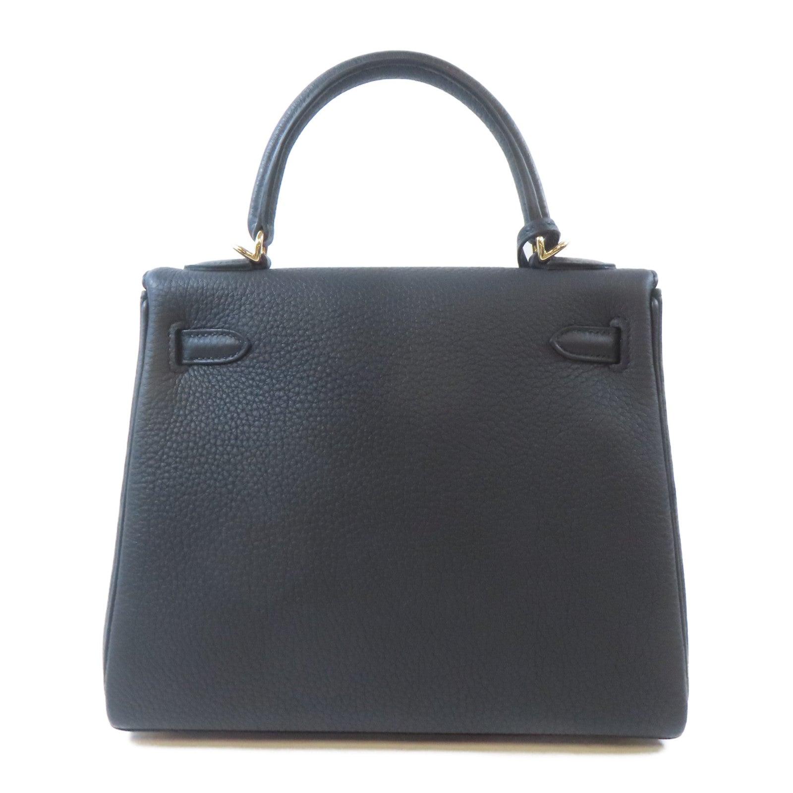 HERMES (PRICE DOWN) GHW Kelly 25 2 Way Shoulder Handbag Togo Leather Noir Black