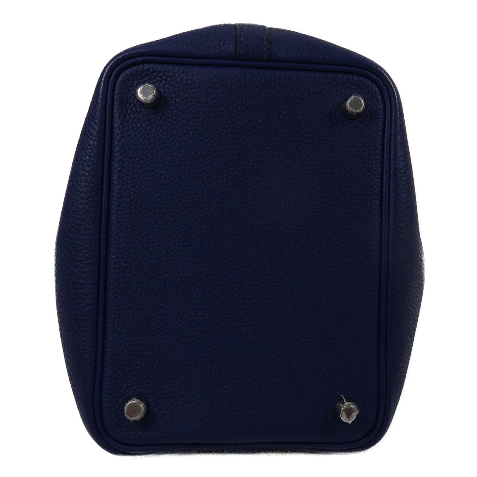 HERMES Clemence皮革Picotin PM手挽袋Blue Saphir