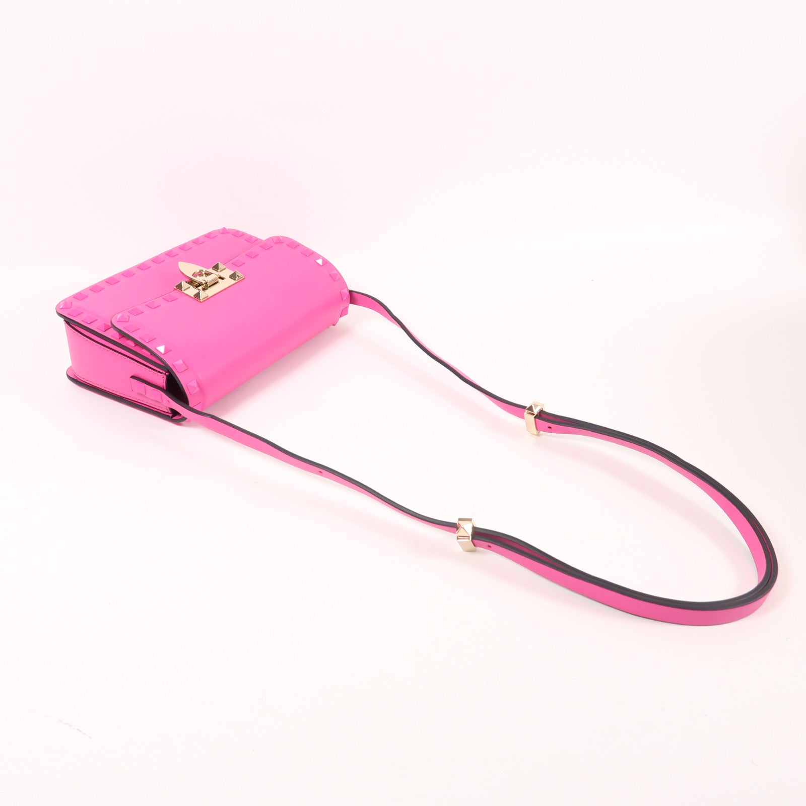 Valentino 皮革Rockstud Shoulder Bag金扣肩背袋