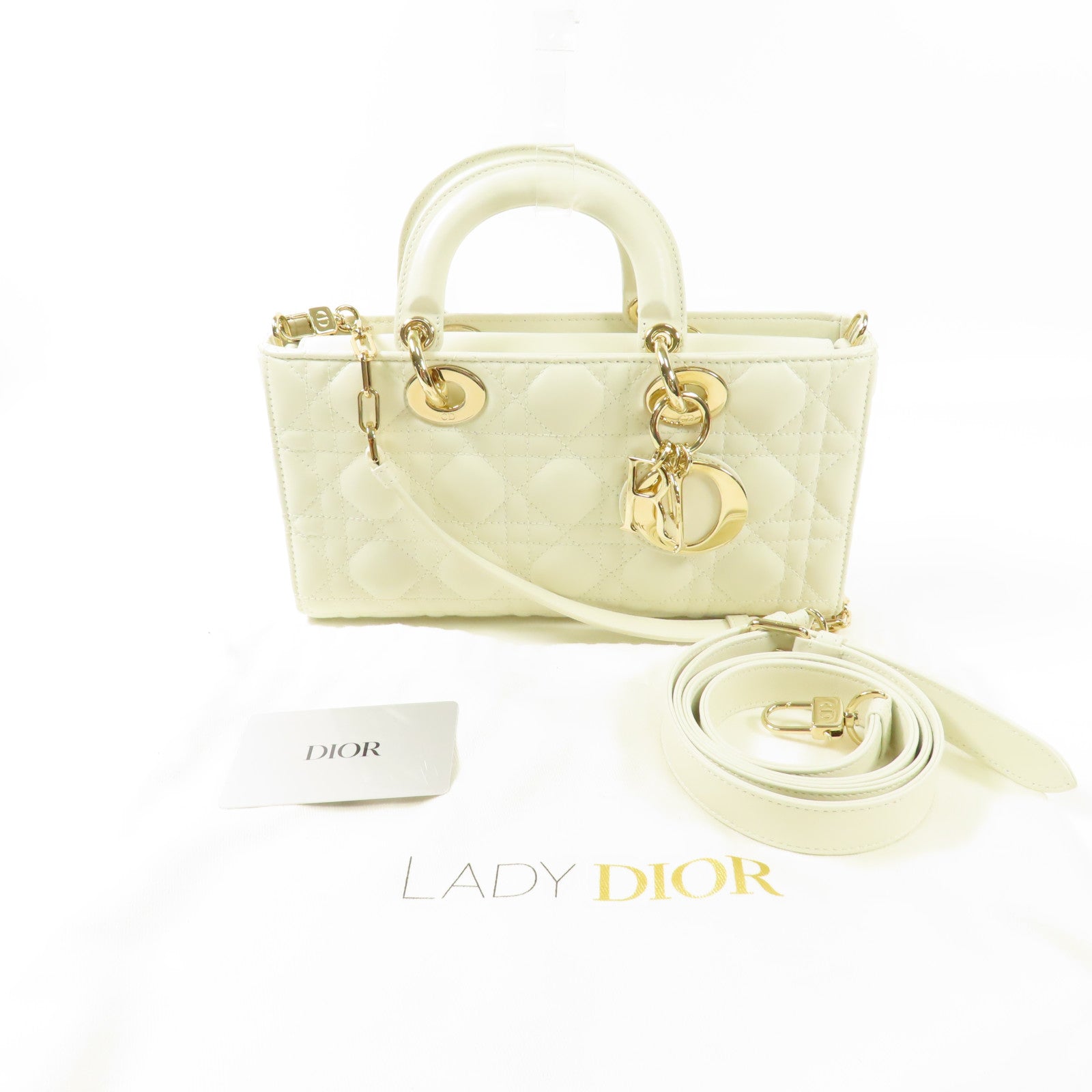 Dior 山羊皮皮革Lady D Joy金扣手挽肩背兩用袋