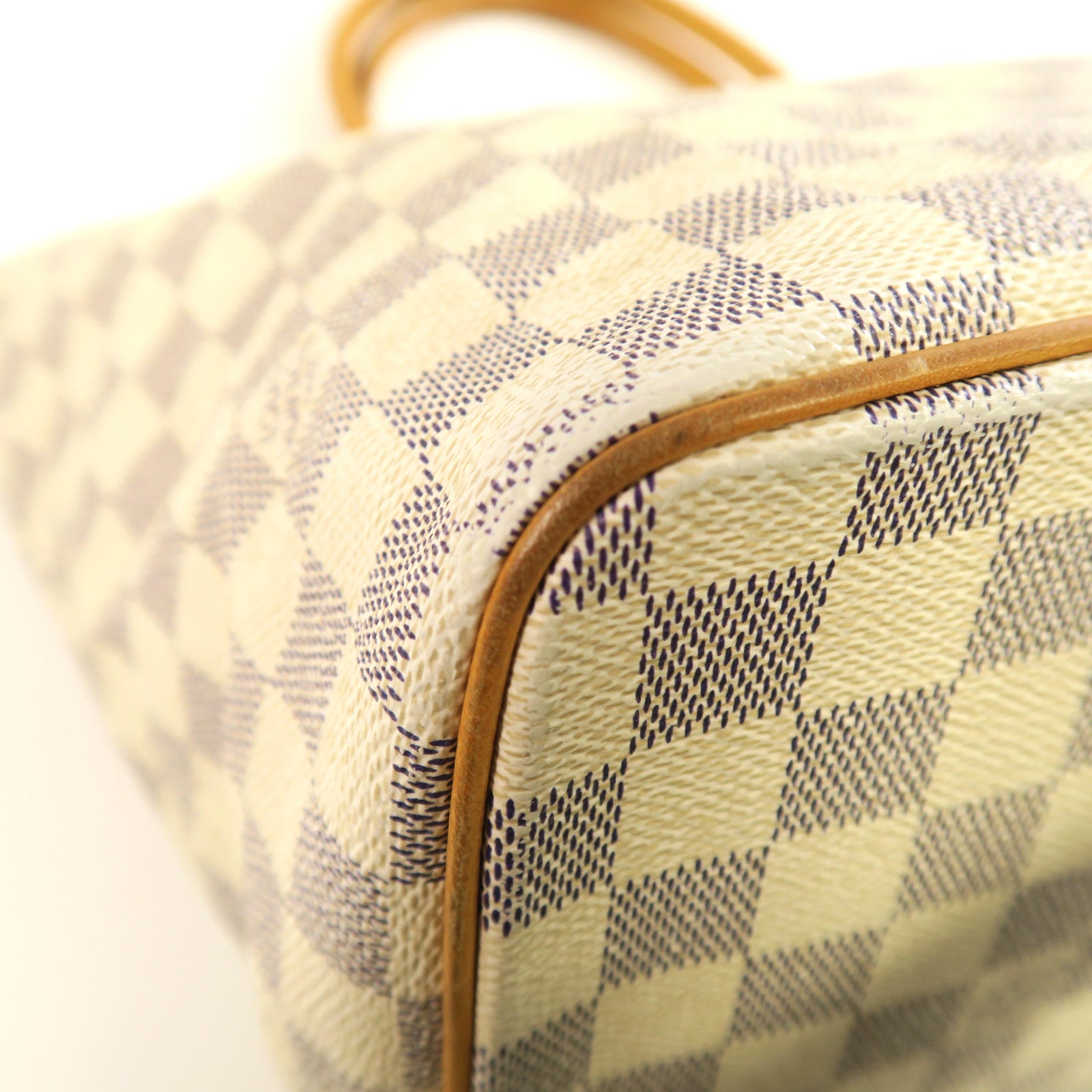 LOUIS VUITTON 【激減優惠】Damier Azur Saleya金扣肩背袋白色