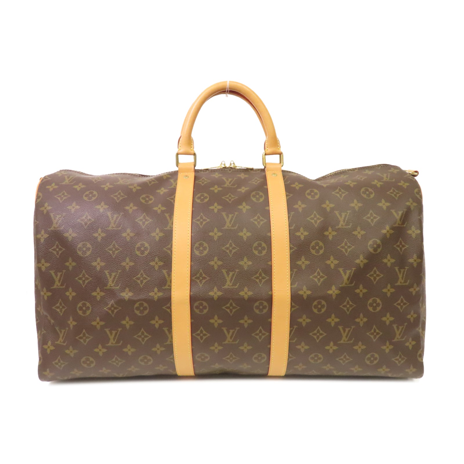 LOUIS VUITTON Monogram Keepall 50金扣波士頓包啡色