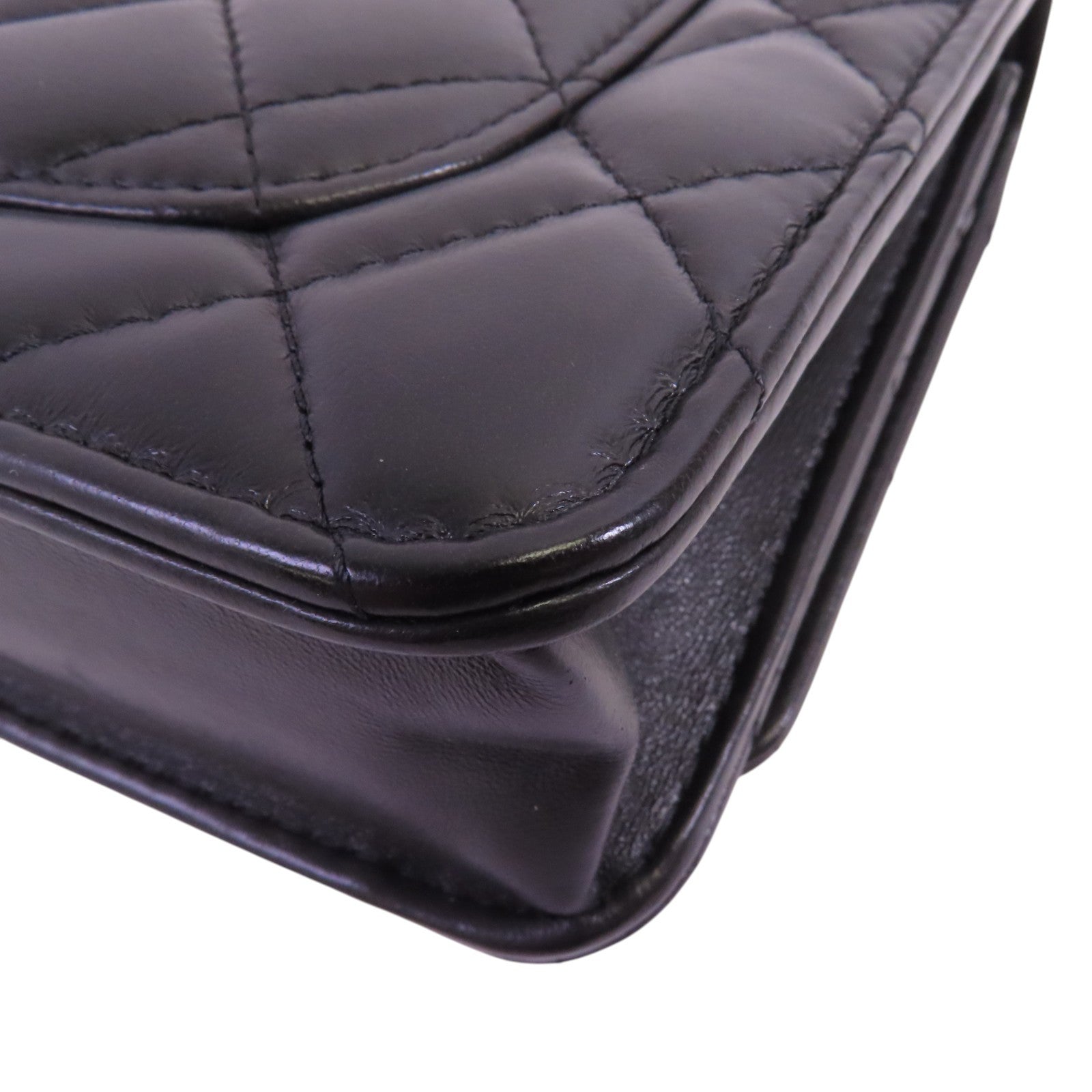 CHANEL 羊皮皮革WOC Gold Ball Adjustable金扣鏈帶錢包肩背袋