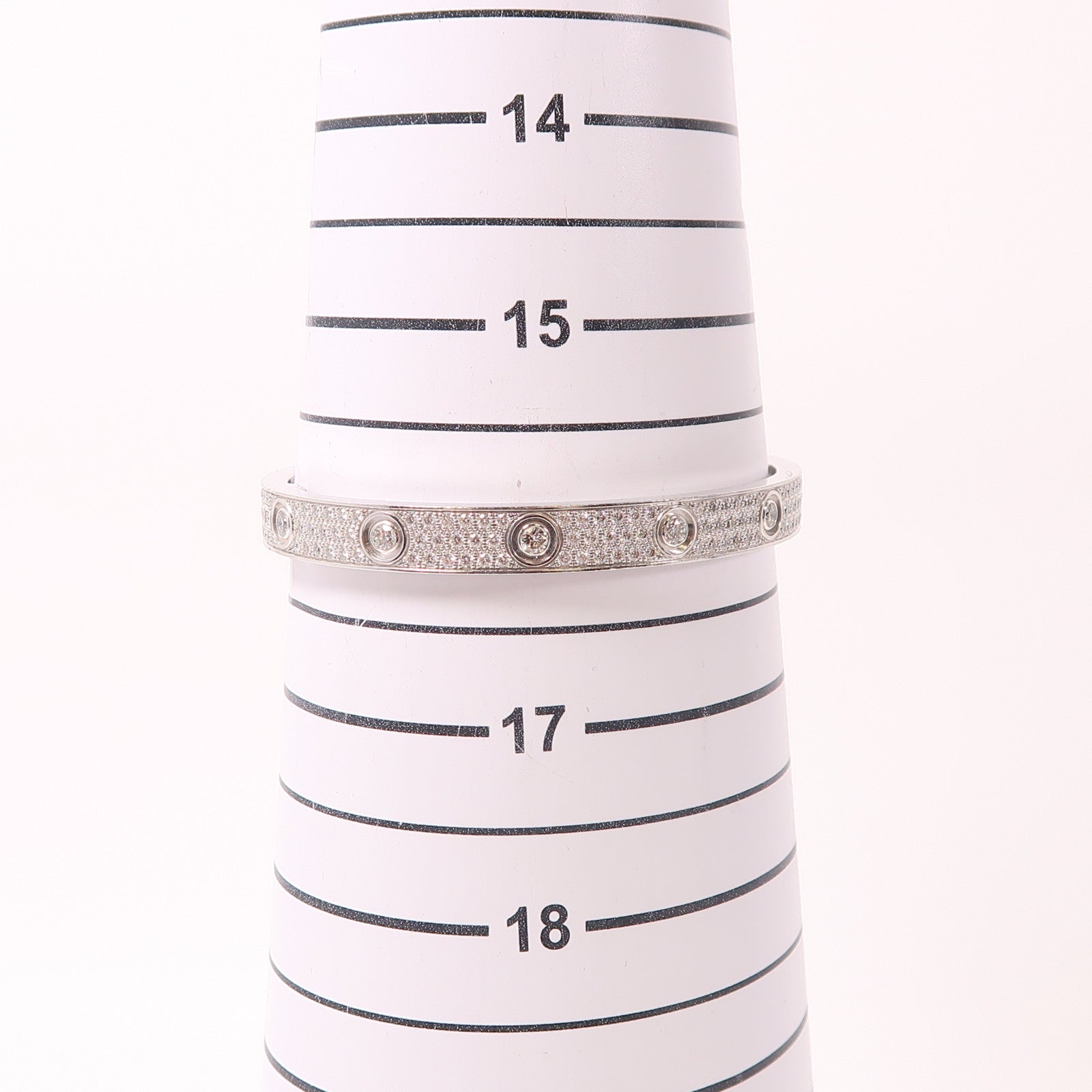 CARTIER 18K白金Love Bangle Full Diamond手鐲Cartier#17