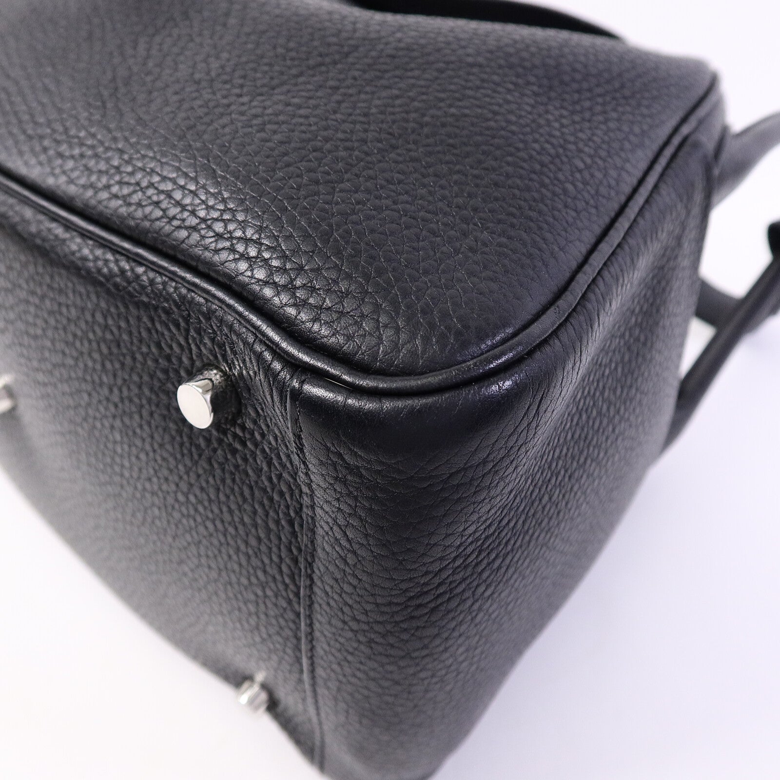 HERMES Clemence皮革Lindy 30手挽肩背兩用袋Noir