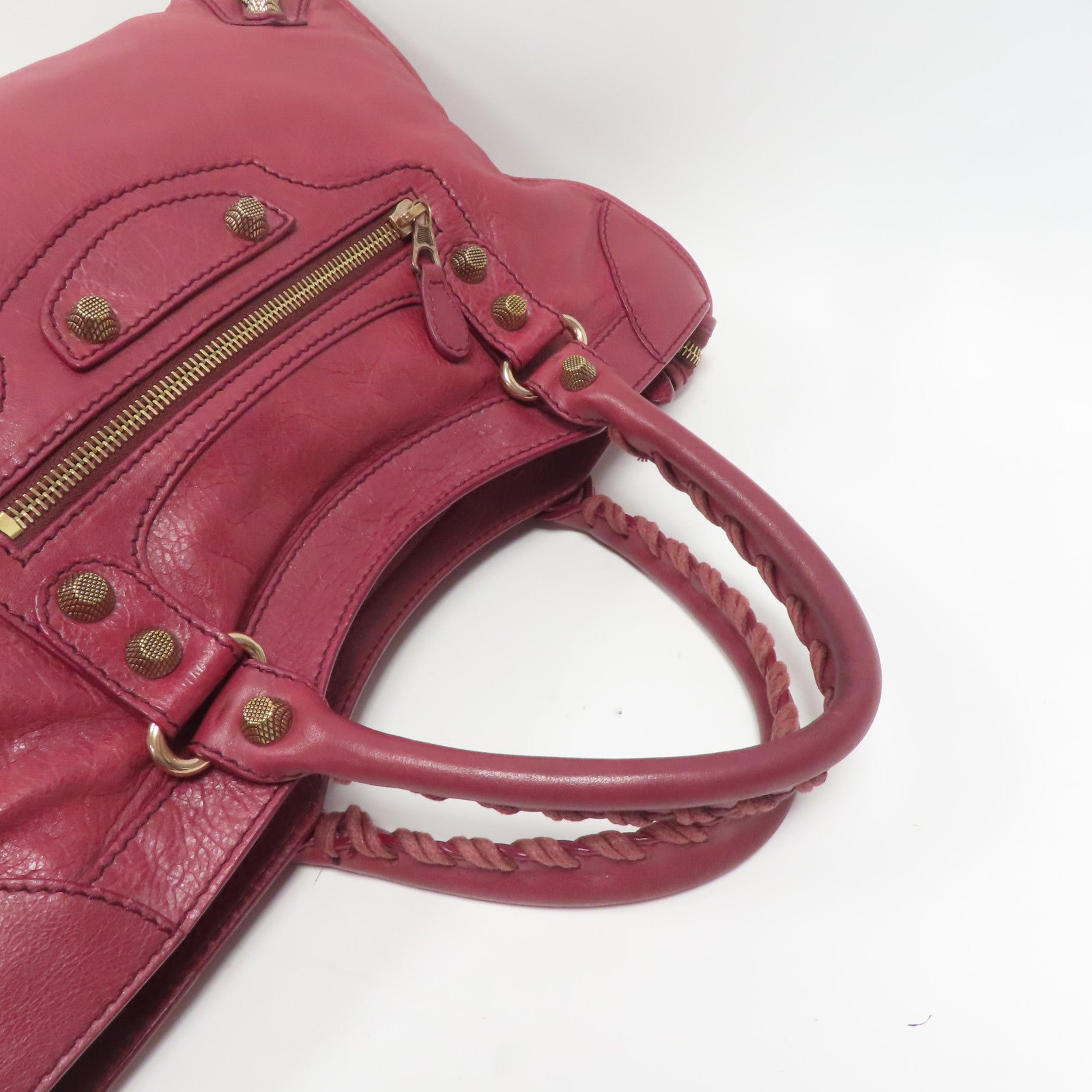 BALENCIAGA 【激減優惠】牛皮皮革Giant City金扣手挽肩背兩用袋紅色
