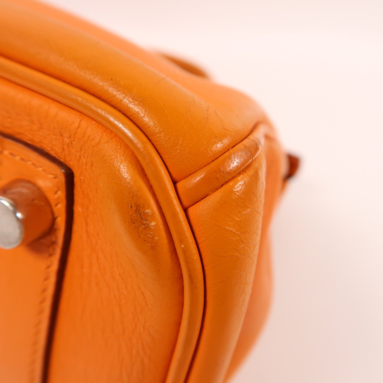 HERMES Swift皮革Birkin 30銀扣手挽袋橙色