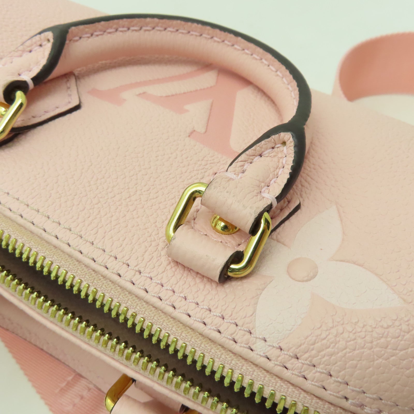 LOUIS VUITTON 【激減優惠】Monogram Empreinte Papillon BB金扣手挽肩背兩用袋粉紅色