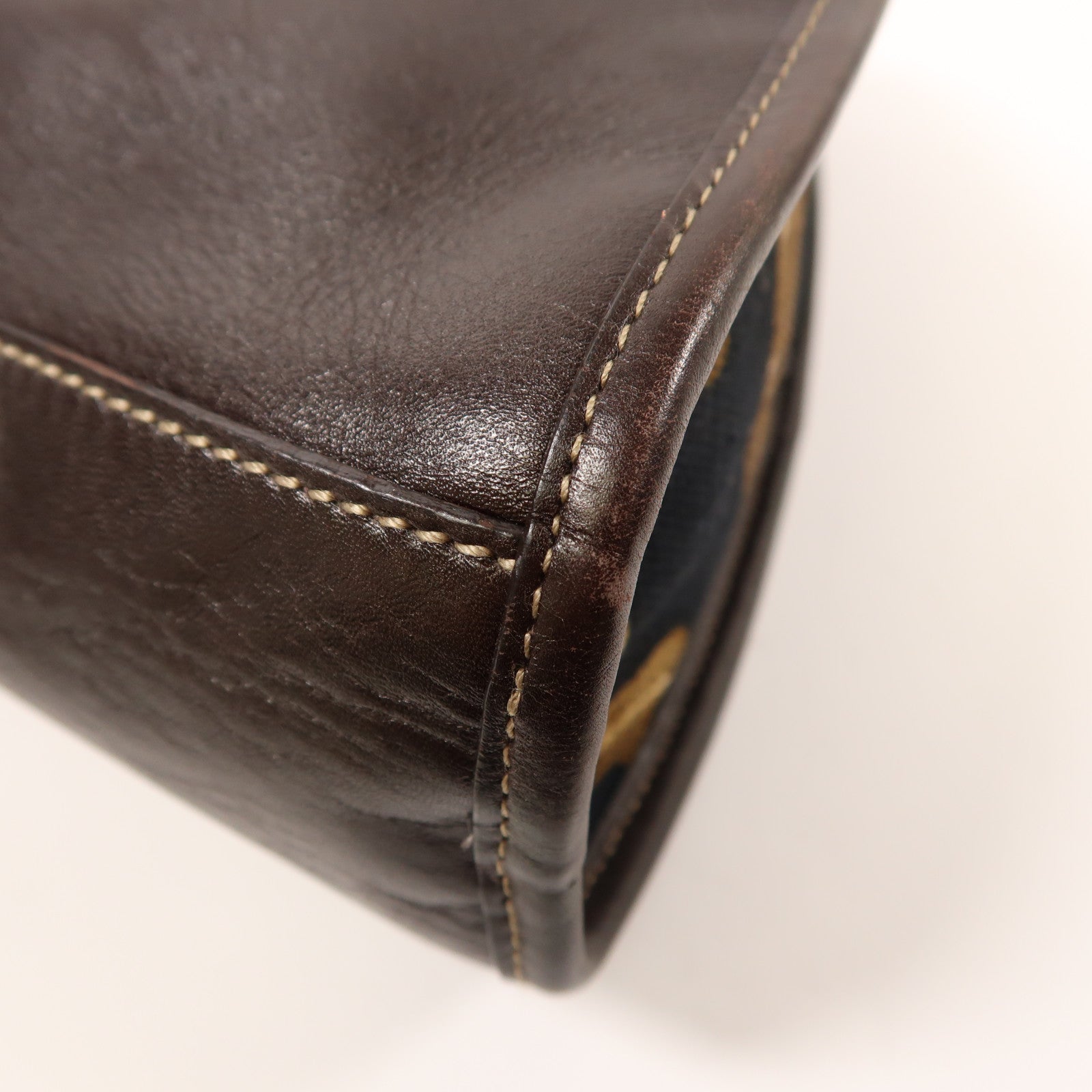 GUCCI GG GHW Tote Bag 154399 Canvas Brown/Black