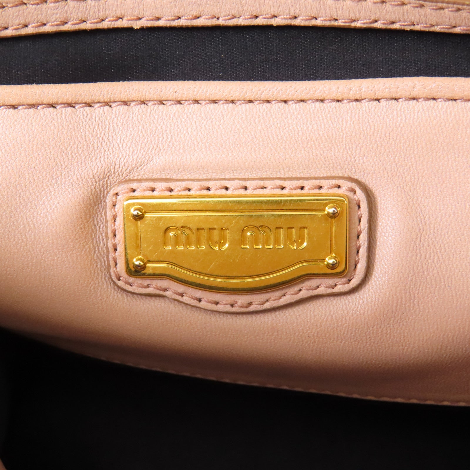 Miu Miu 牛皮皮革2 Way Bag金扣手挽肩背兩用袋