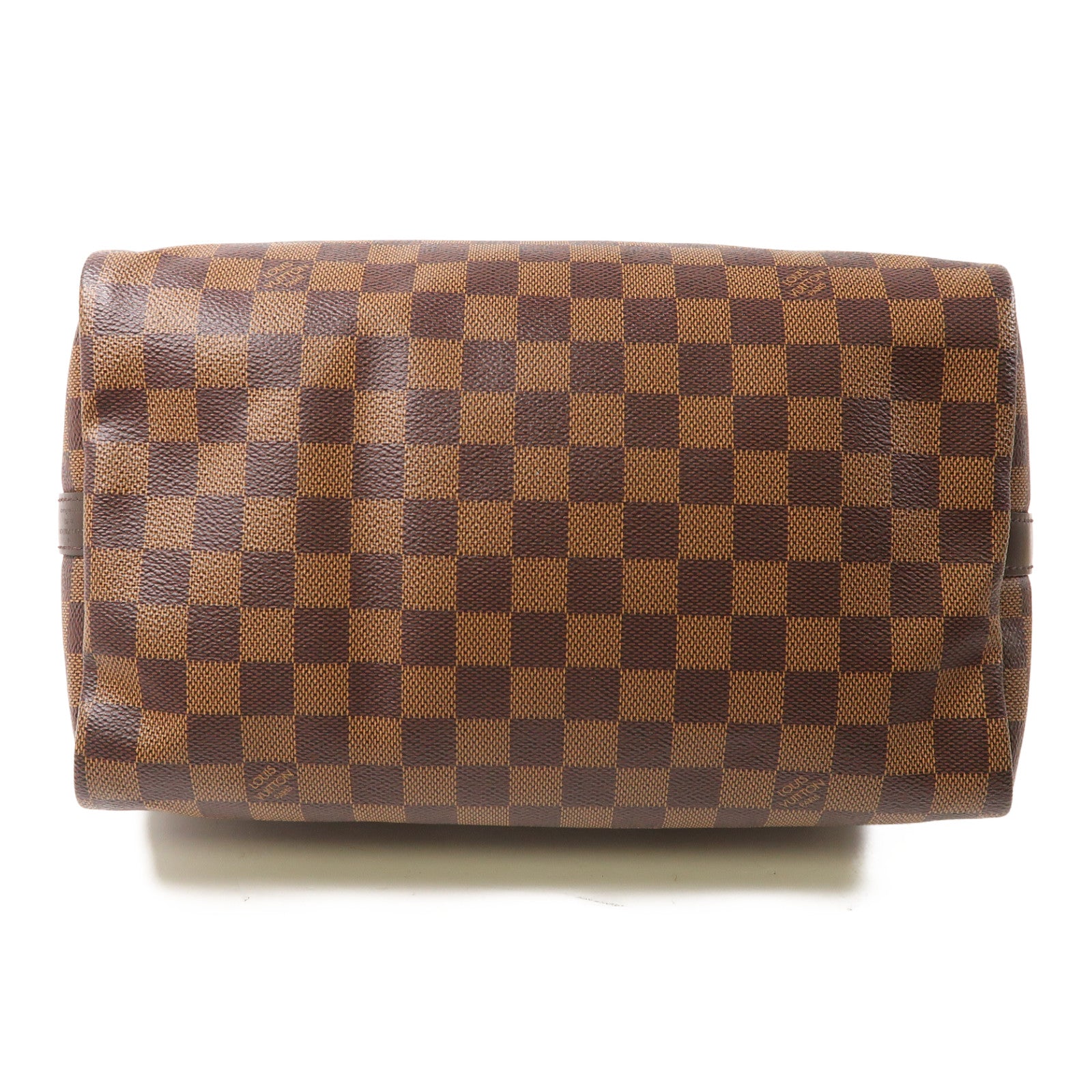 LOUIS VUITTON Damier Speedy Bandouliere 30金扣手挽肩背兩用袋棕色