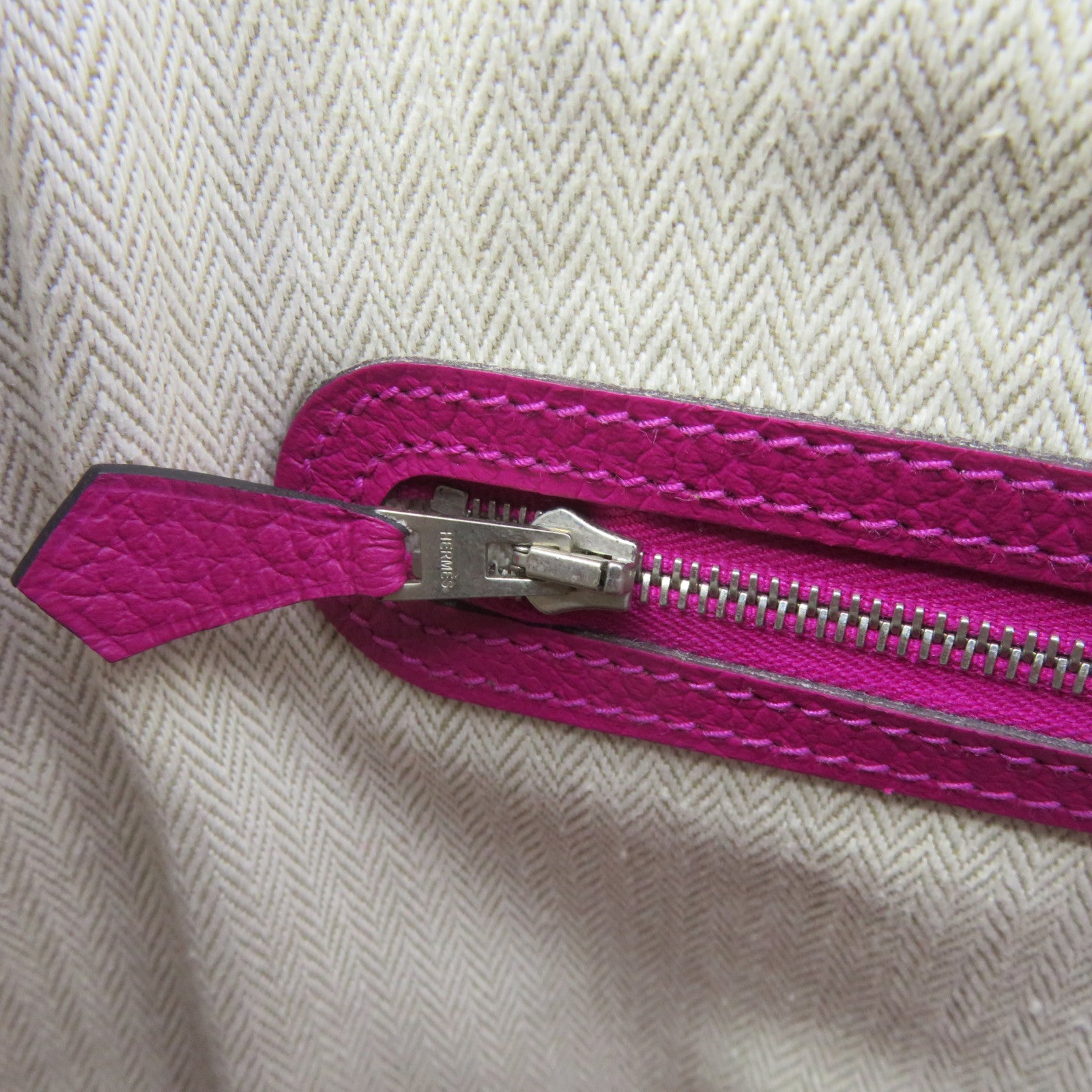 HERMES Country皮革GardenParty PM Hand Bag手挽袋Rose Purple紫色