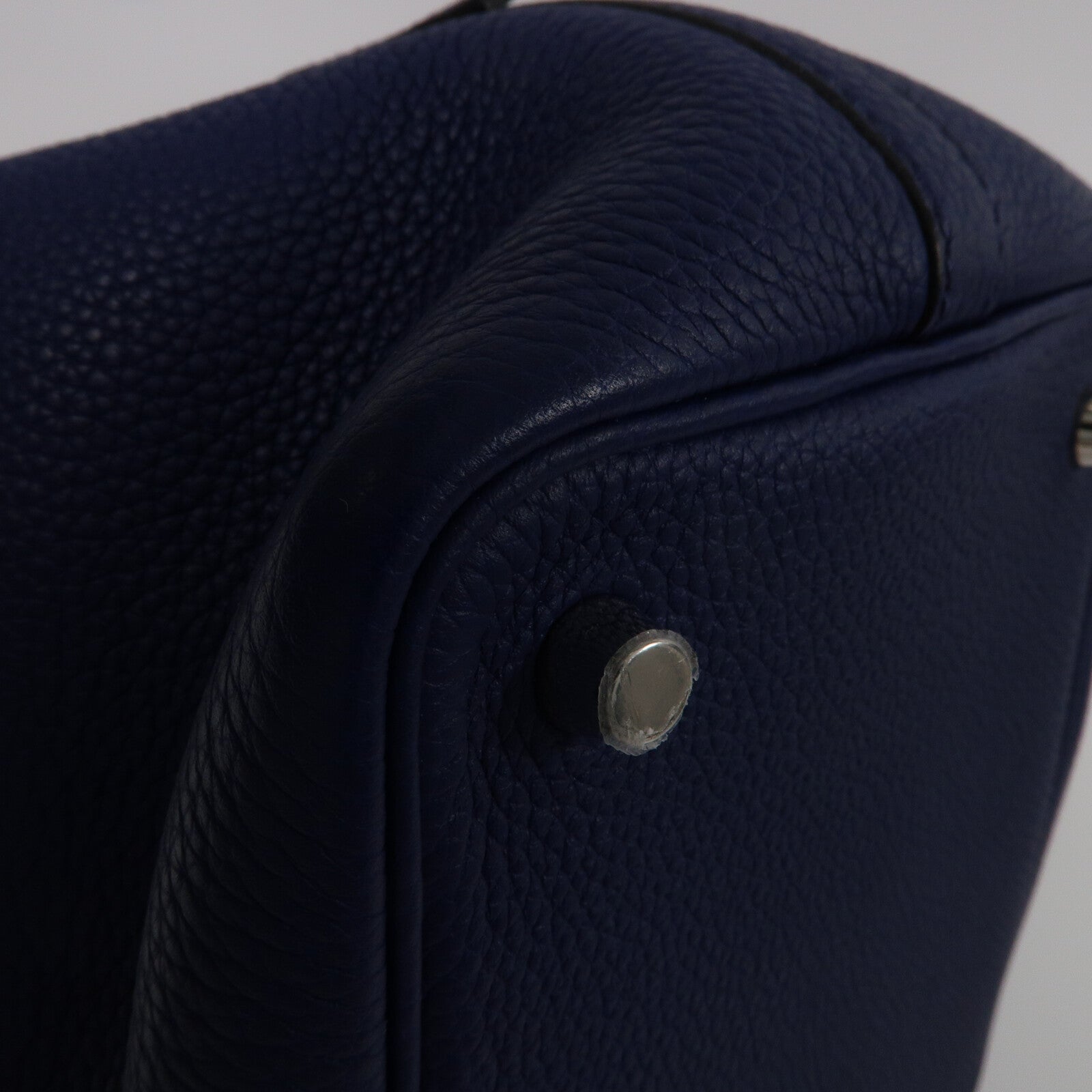 HERMES Clemence皮革Picotin PM手挽袋Blue Saphir
