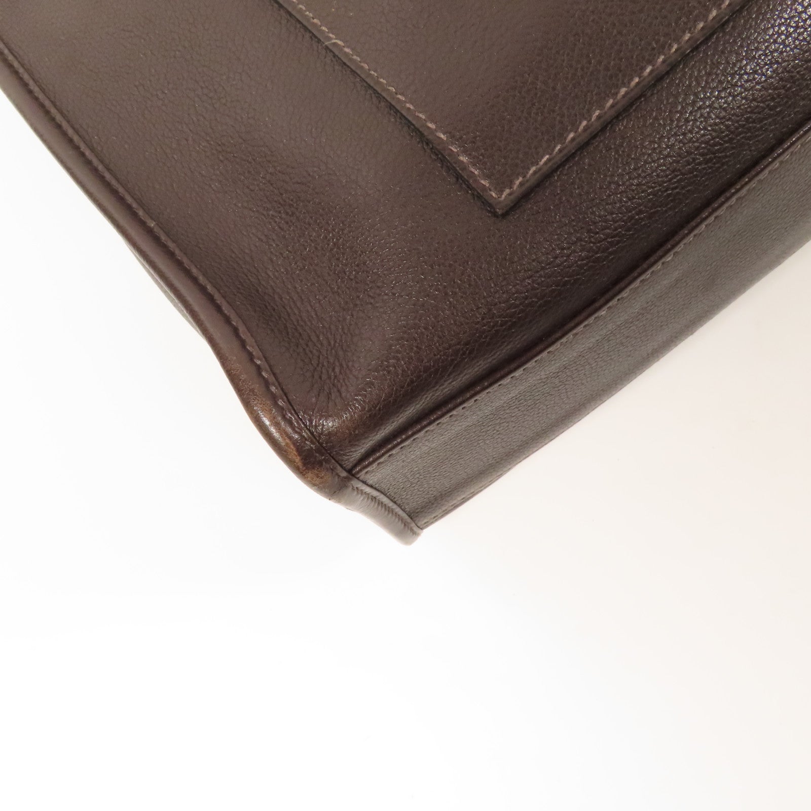 HERMES Sac Berlin 40 Tote Bag Evergrain Leather Chocolate