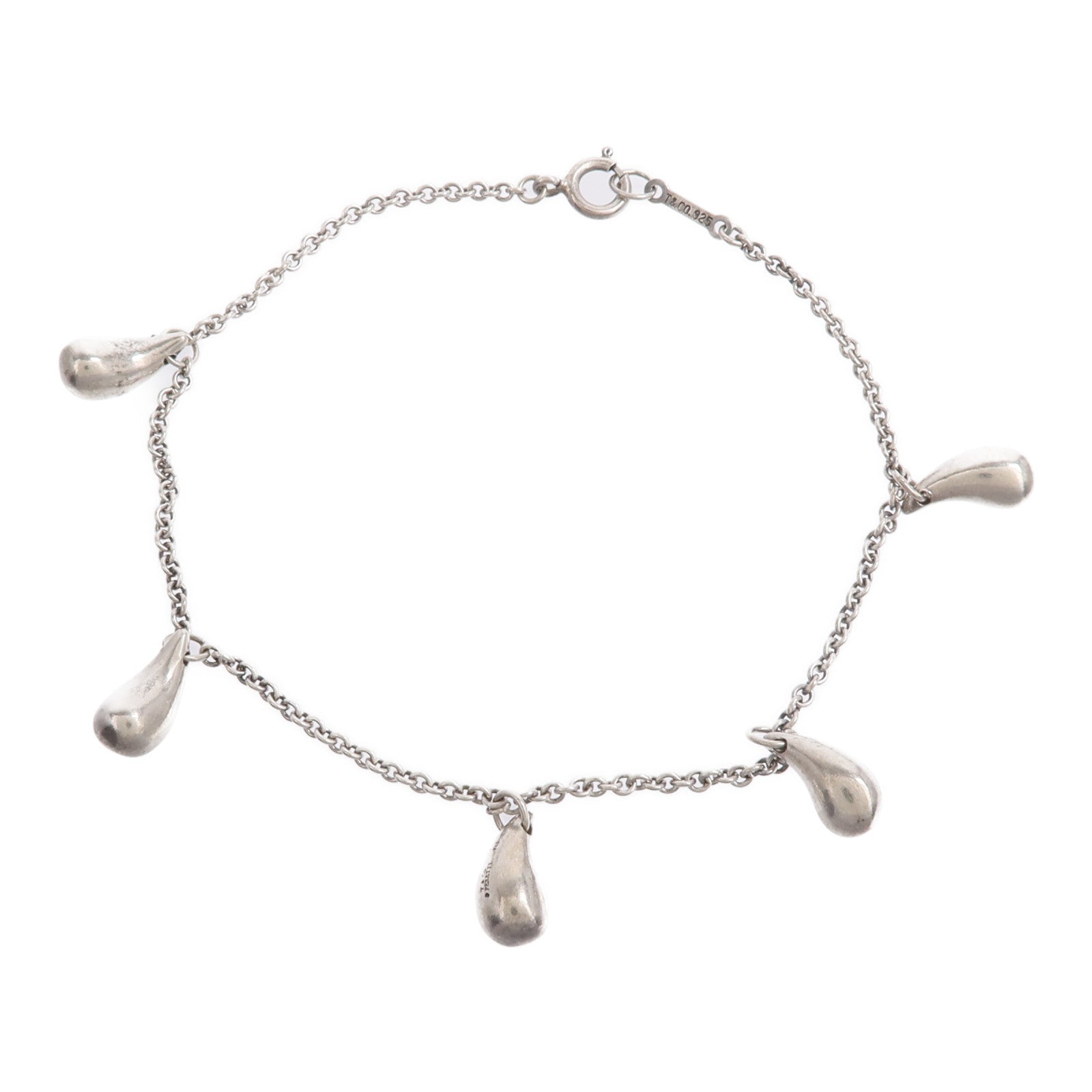 TIFFANY＆CO 925純銀Elsa Peretti Teardrop 5 Bracelet手鏈