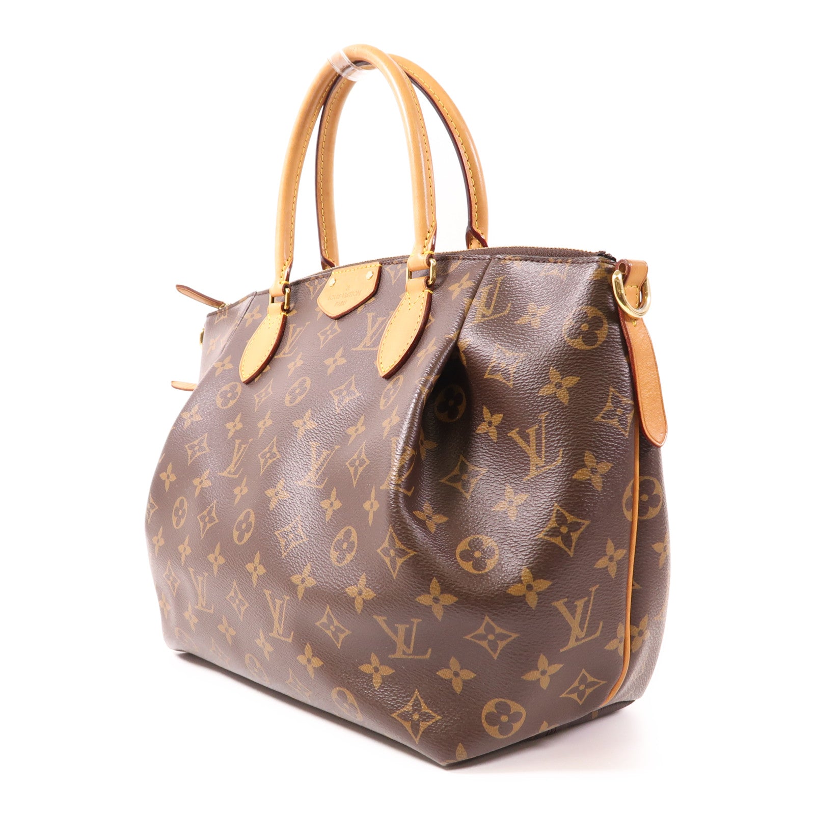 LOUIS VUITTON Monogram Turenne MM金扣手挽肩背兩用袋棕色