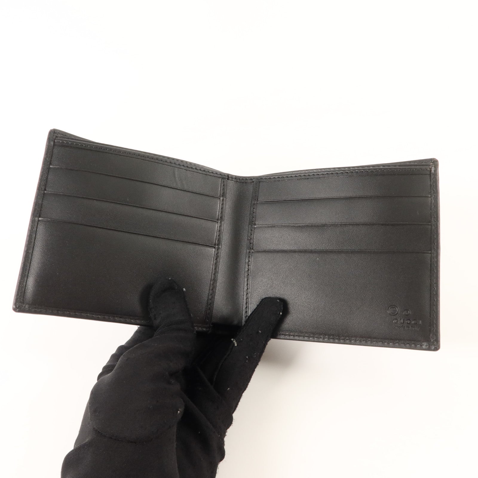 GUCCI 牛仔布料/牛皮皮革Bifold Wallet錢包