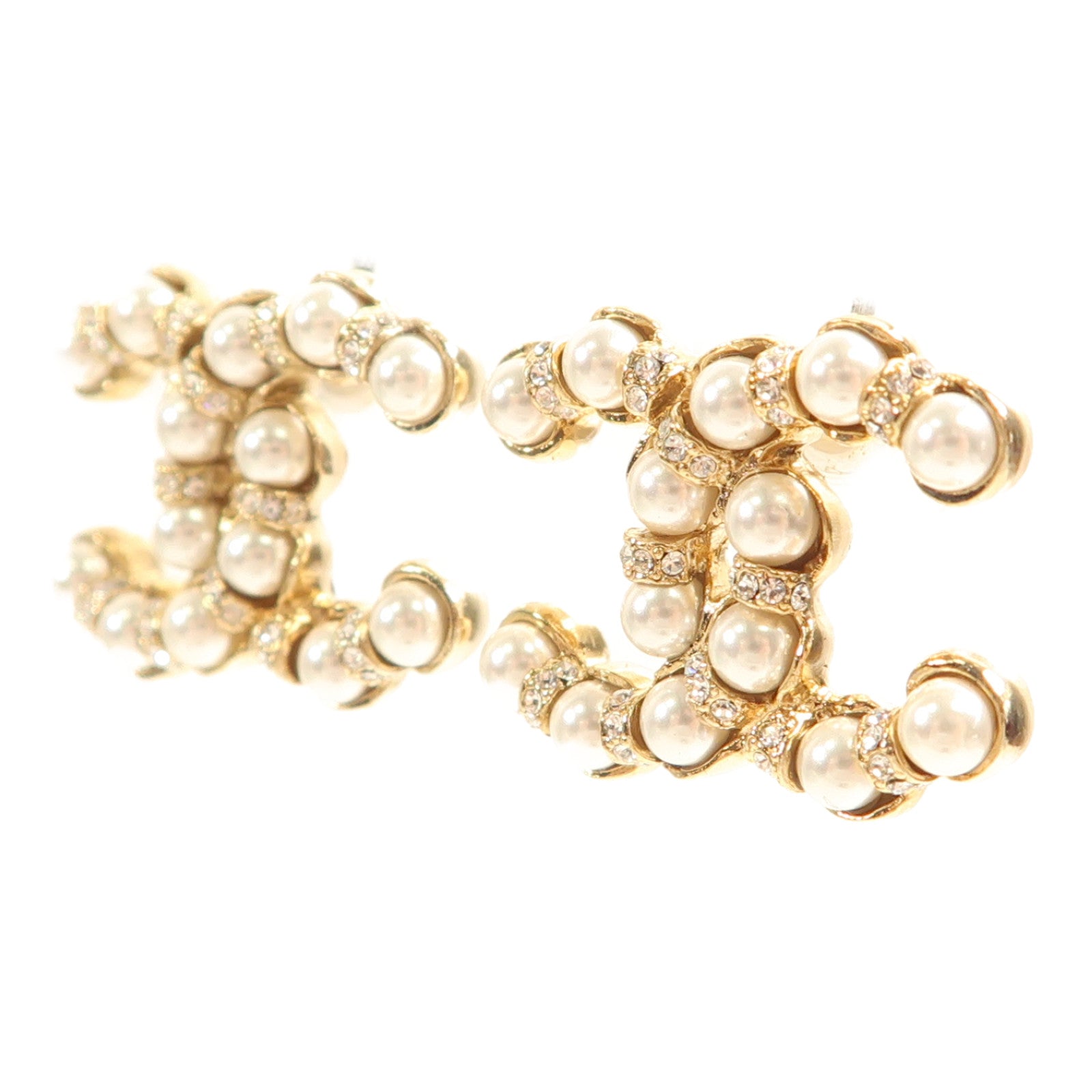 CHANEL 金屬Earrings耳環金色/白色