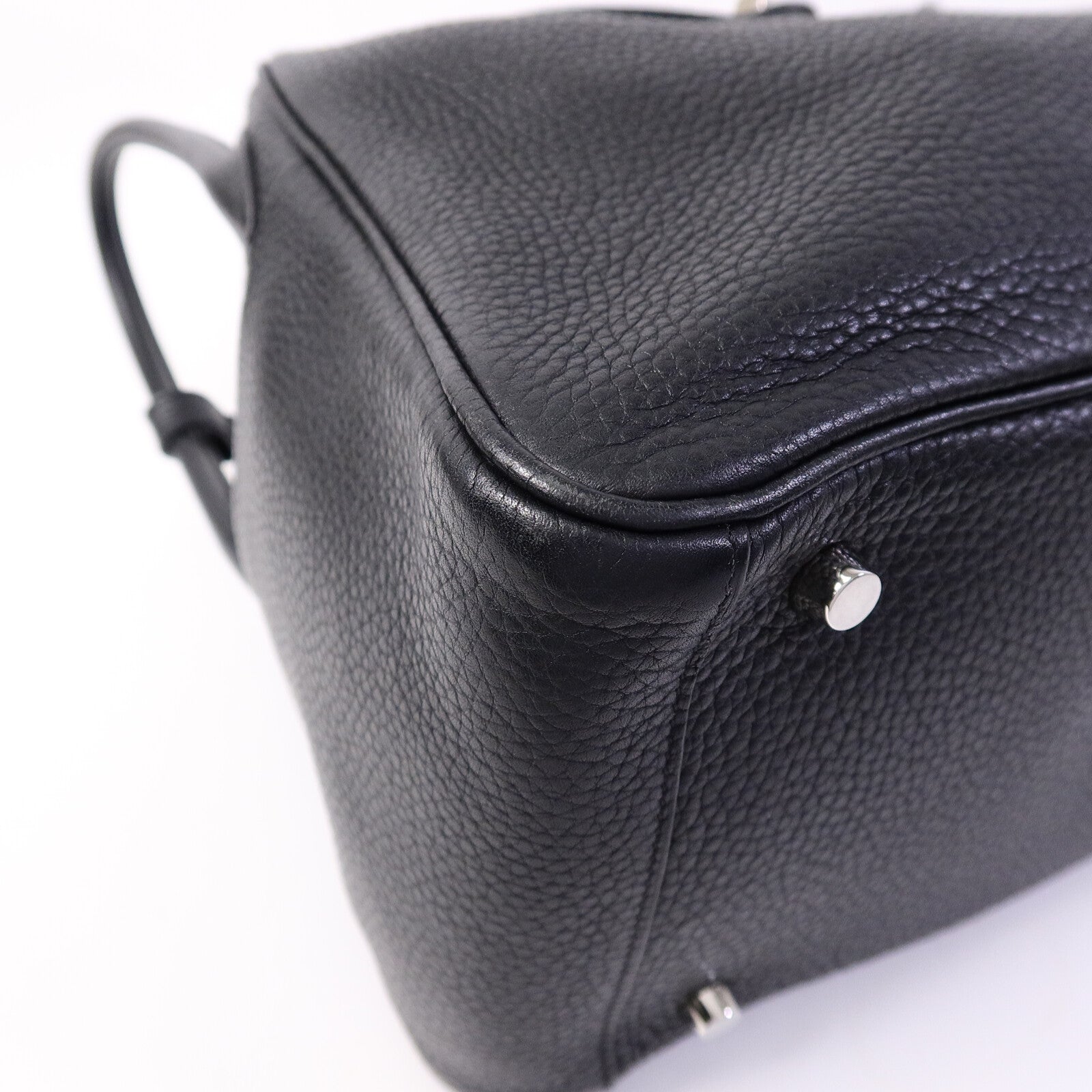 HERMES Clemence皮革Lindy 30手挽肩背兩用袋Noir