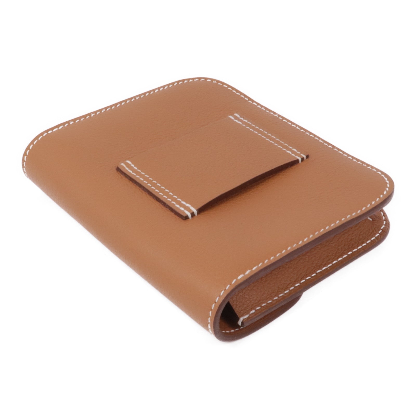 HERMES Evercolor皮革Constance Slim金扣錢包Gold