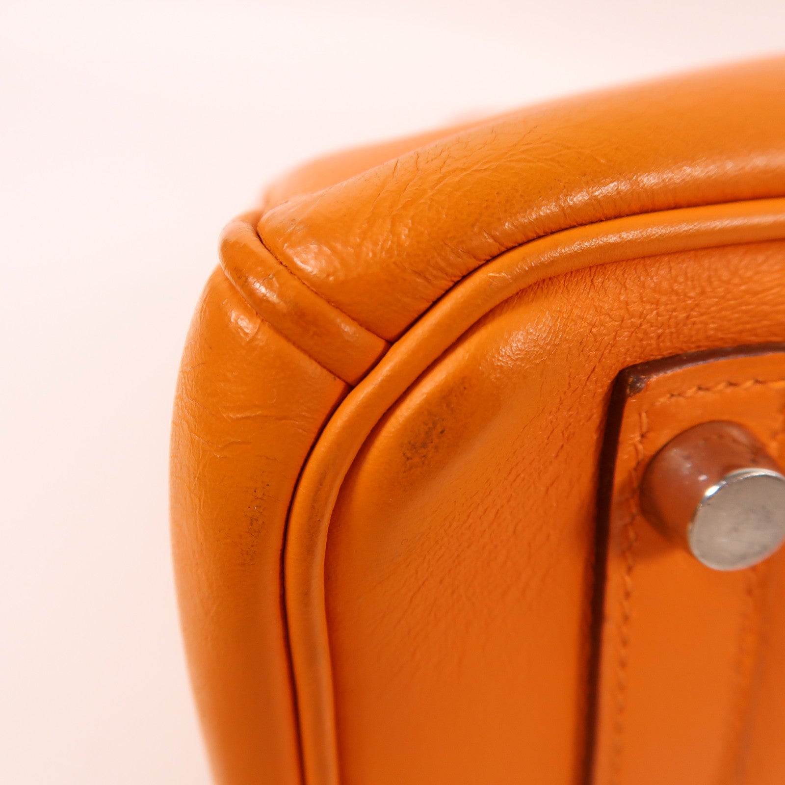 HERMES Swift皮革Birkin 30銀扣手挽袋橙色