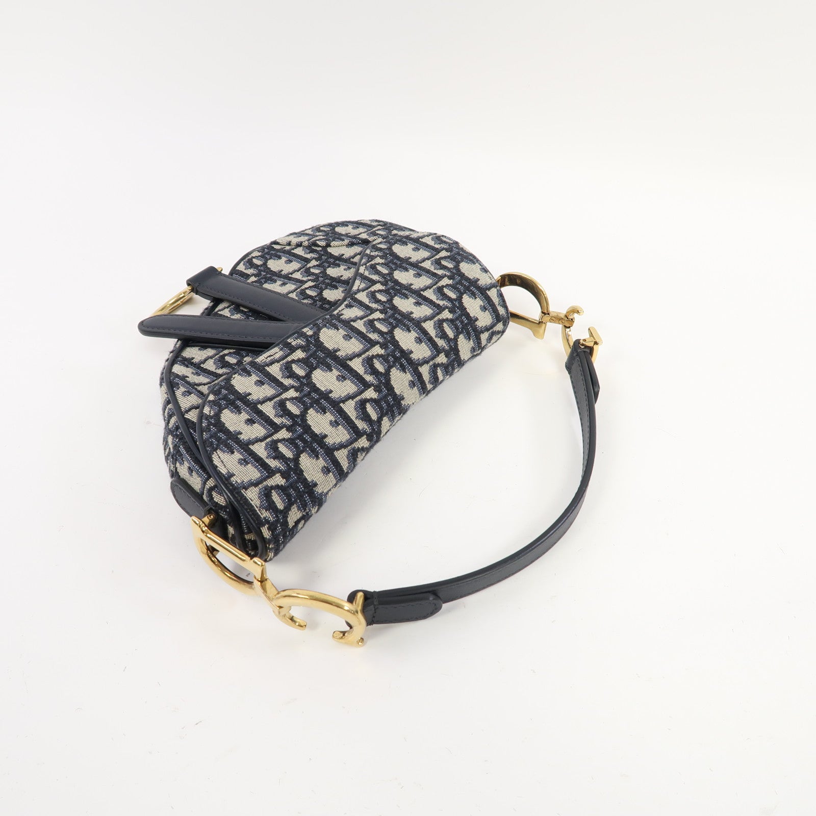Dior 【激減優惠】帆布Shoulder Bag金扣手挽袋藍色