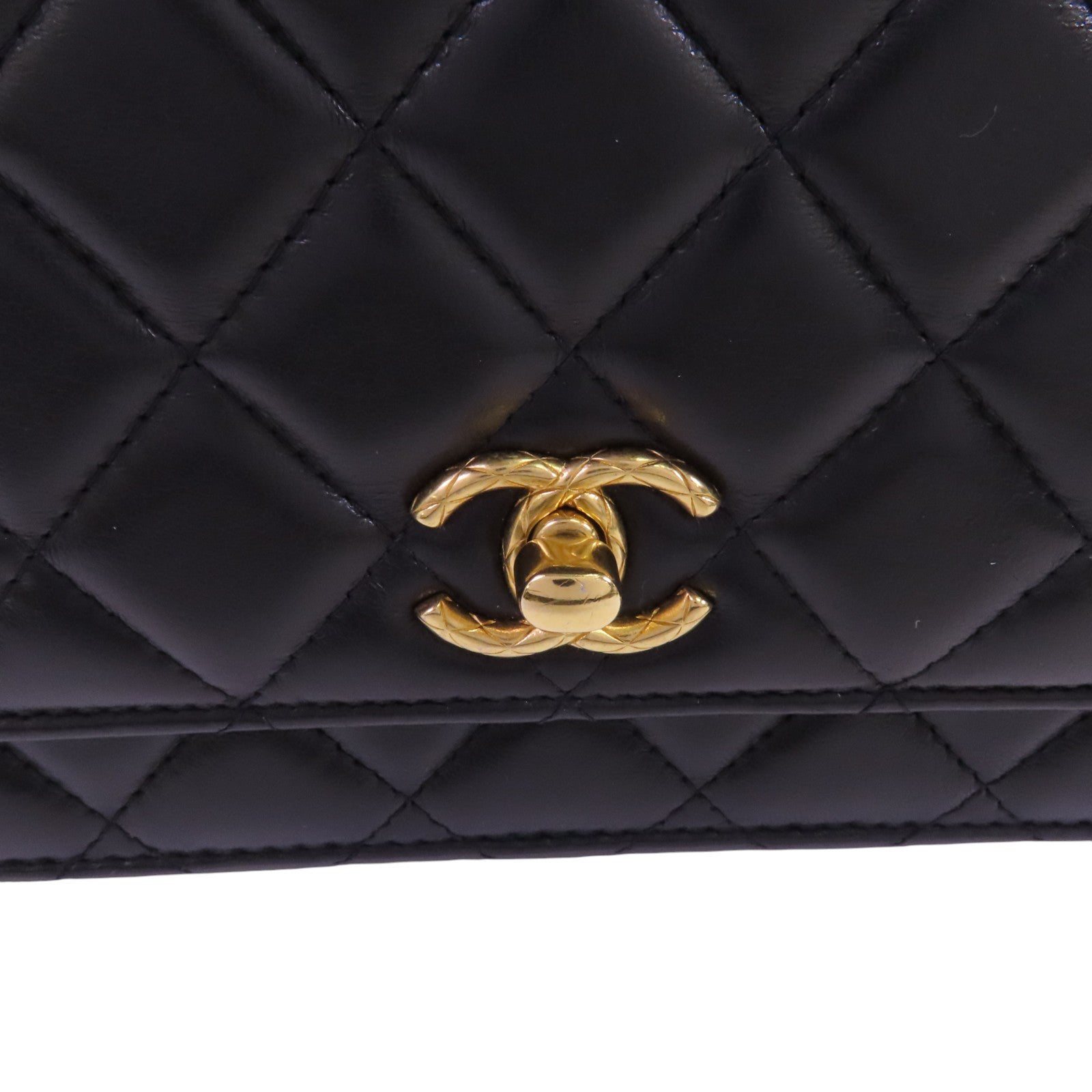 CHANEL 羊皮皮革WOC Gold Ball Adjustable金扣鏈帶錢包肩背袋