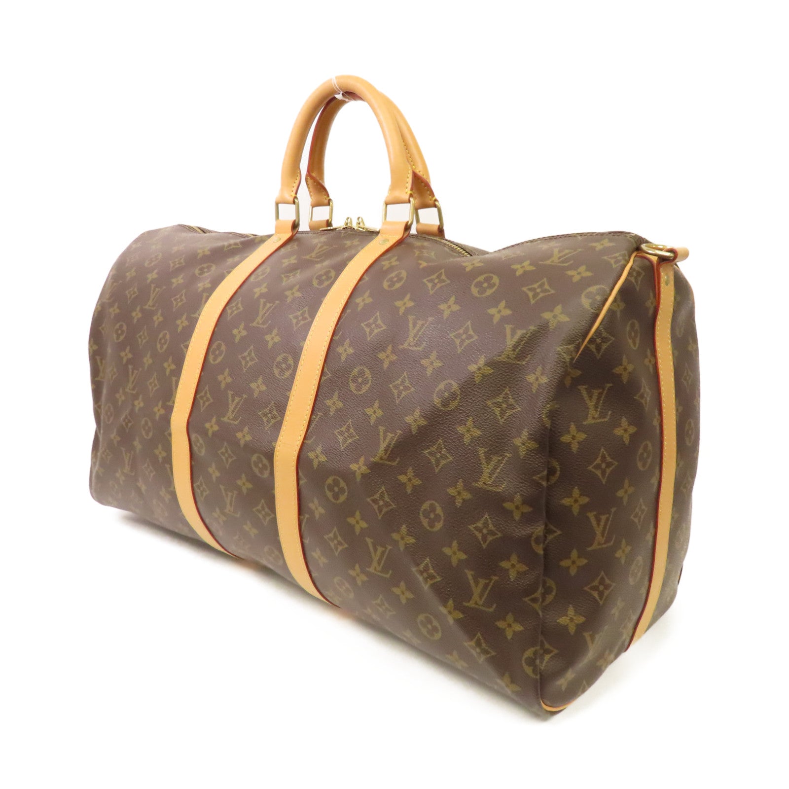 LOUIS VUITTON Monogram Keepall 50金扣波士頓包啡色