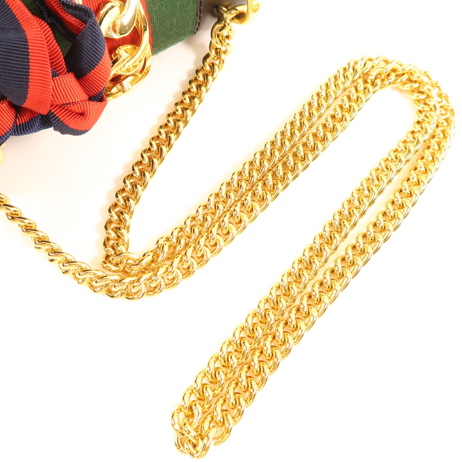 GUCCI GG GHW Sylvie Chain Shoulder Bag 431666 Calfskin Leather Black