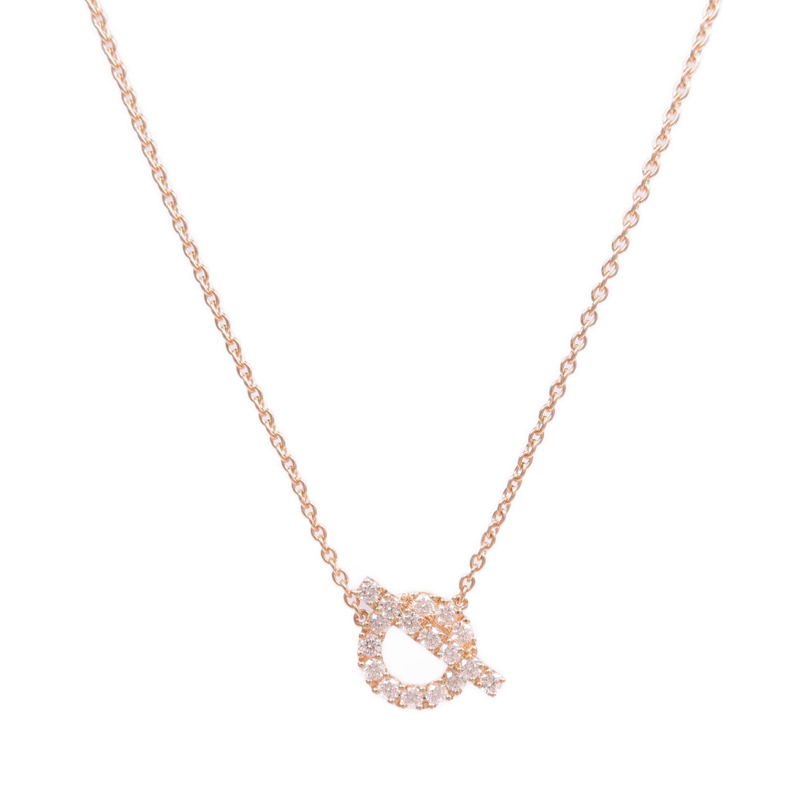 HERMES 【激減優惠】18K玫瑰金Finesse Pendant鑽石項鍊