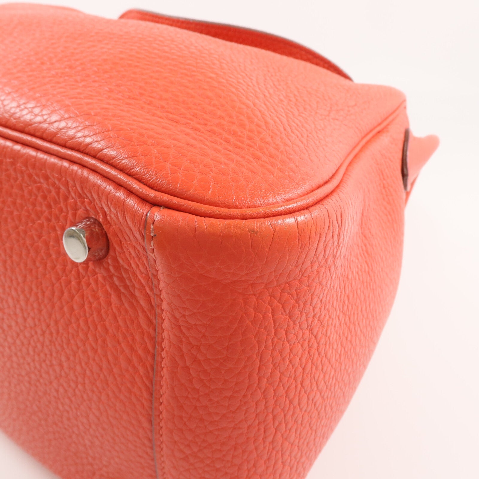 HERMES Clemence皮革Lindy 30銀扣手挽肩背兩用袋Rose Jaipur