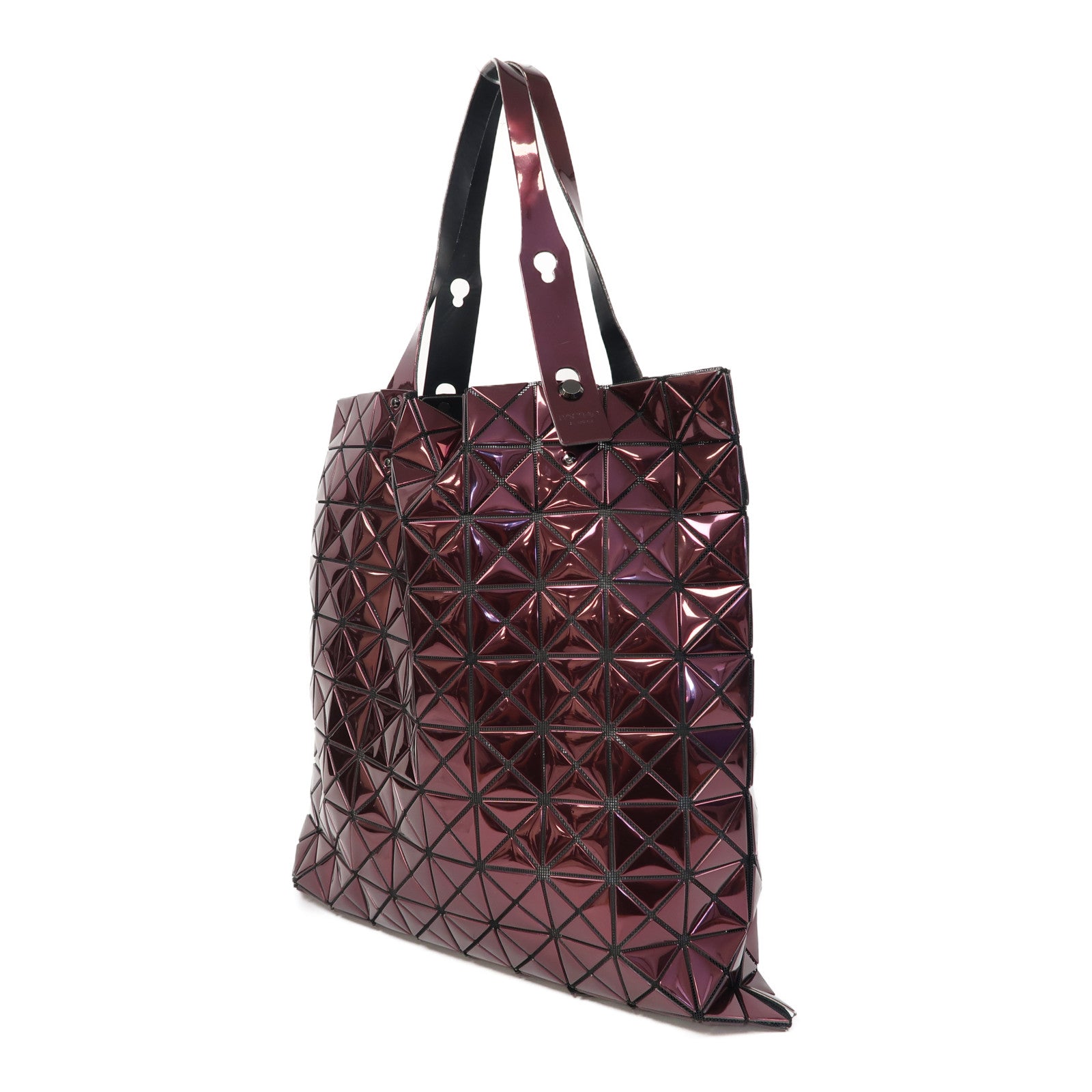 ISSEY MIYAKE PVC Bao Bao肩背袋暗紫紅色
