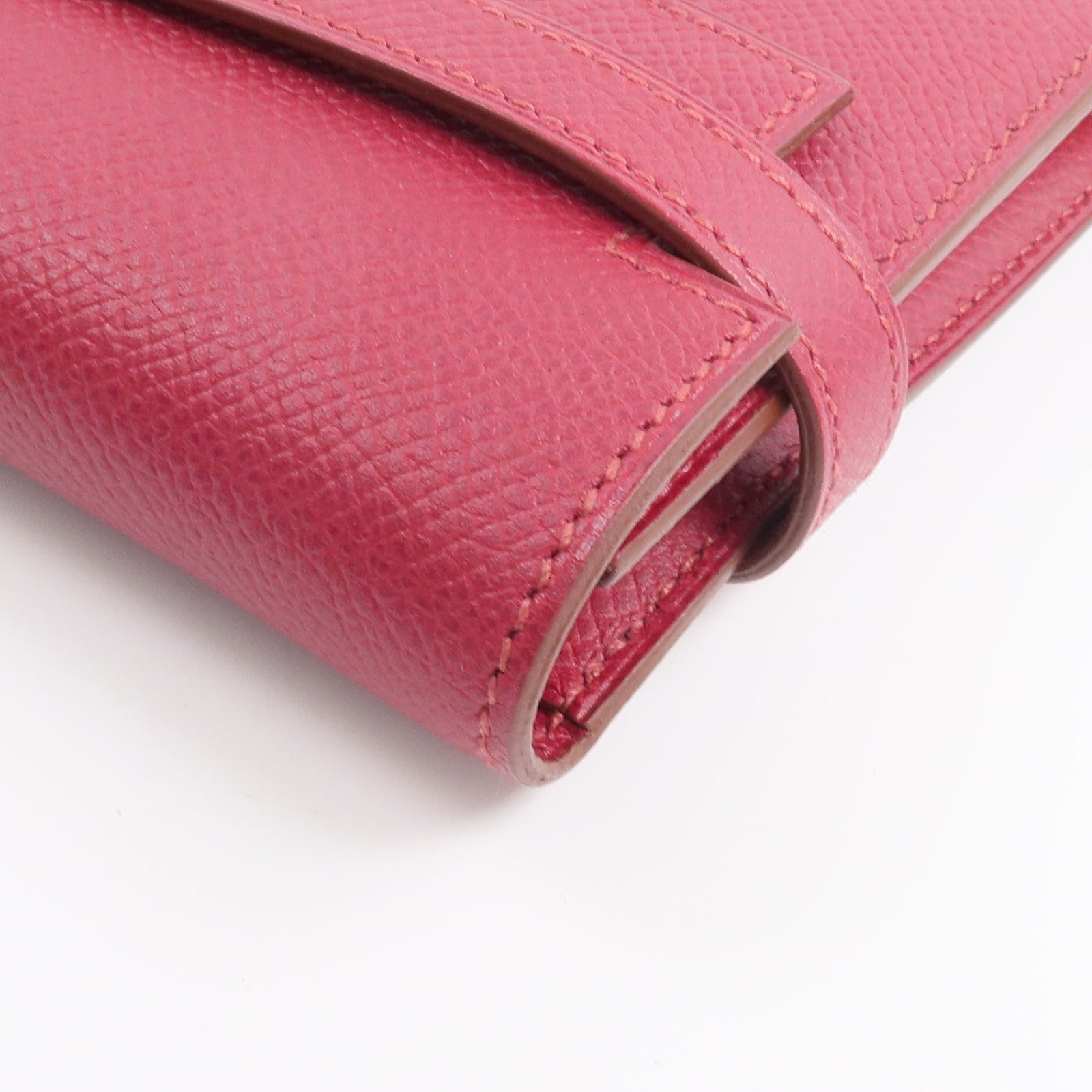 HERMES Epsom皮革Kelly Long Wallet長錢包Rubis