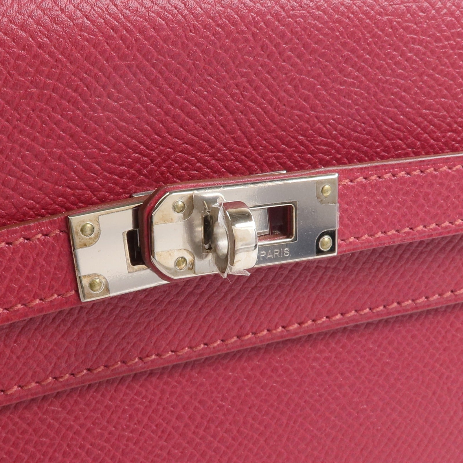 HERMES Epsom皮革Kelly Long Wallet長錢包Rubis