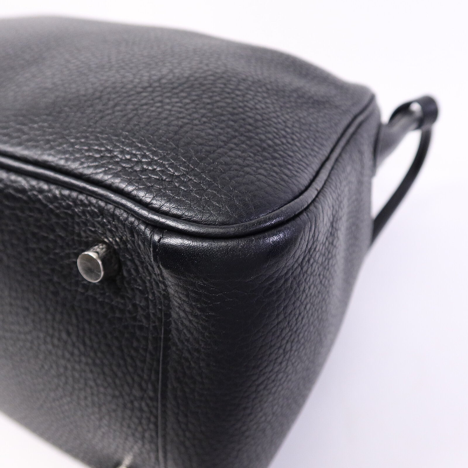 HERMES Clemence皮革Lindy 30手挽肩背兩用袋Noir