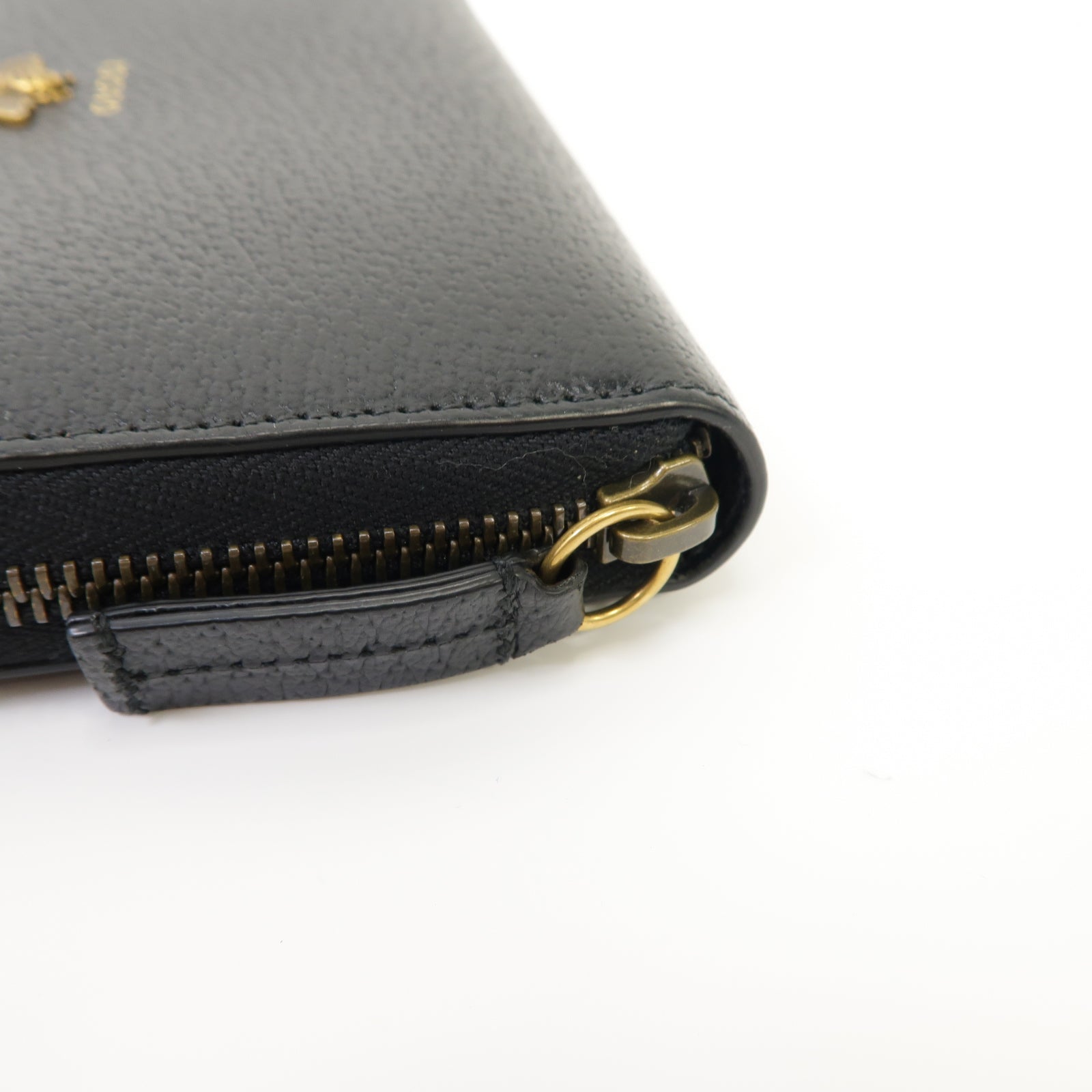 GUCCI 【激減優惠】牛皮皮革Zip Around Long Wallet金扣長錢包黑色