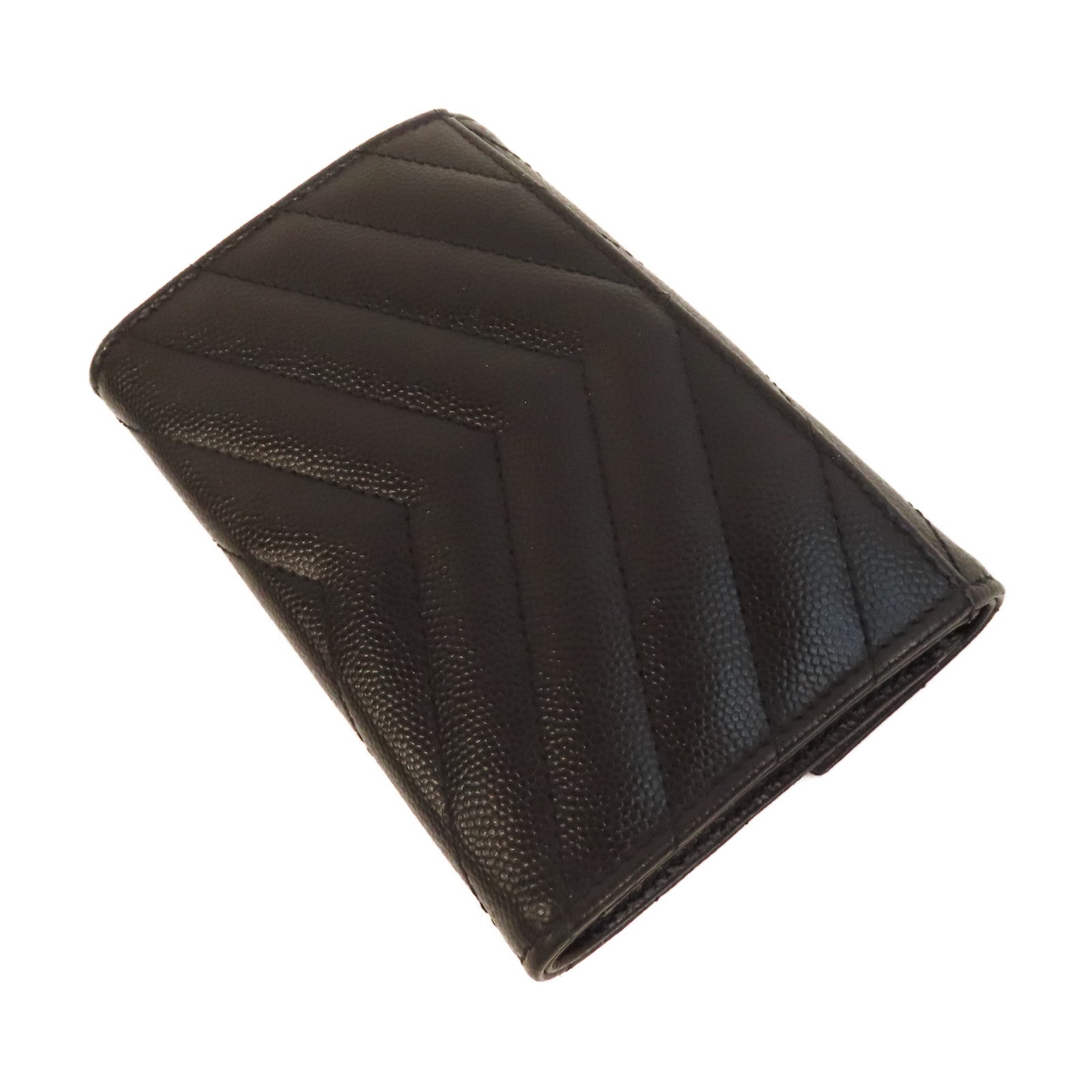 SAINT LAURENT 牛皮皮革Card Case金扣卡片套黑色