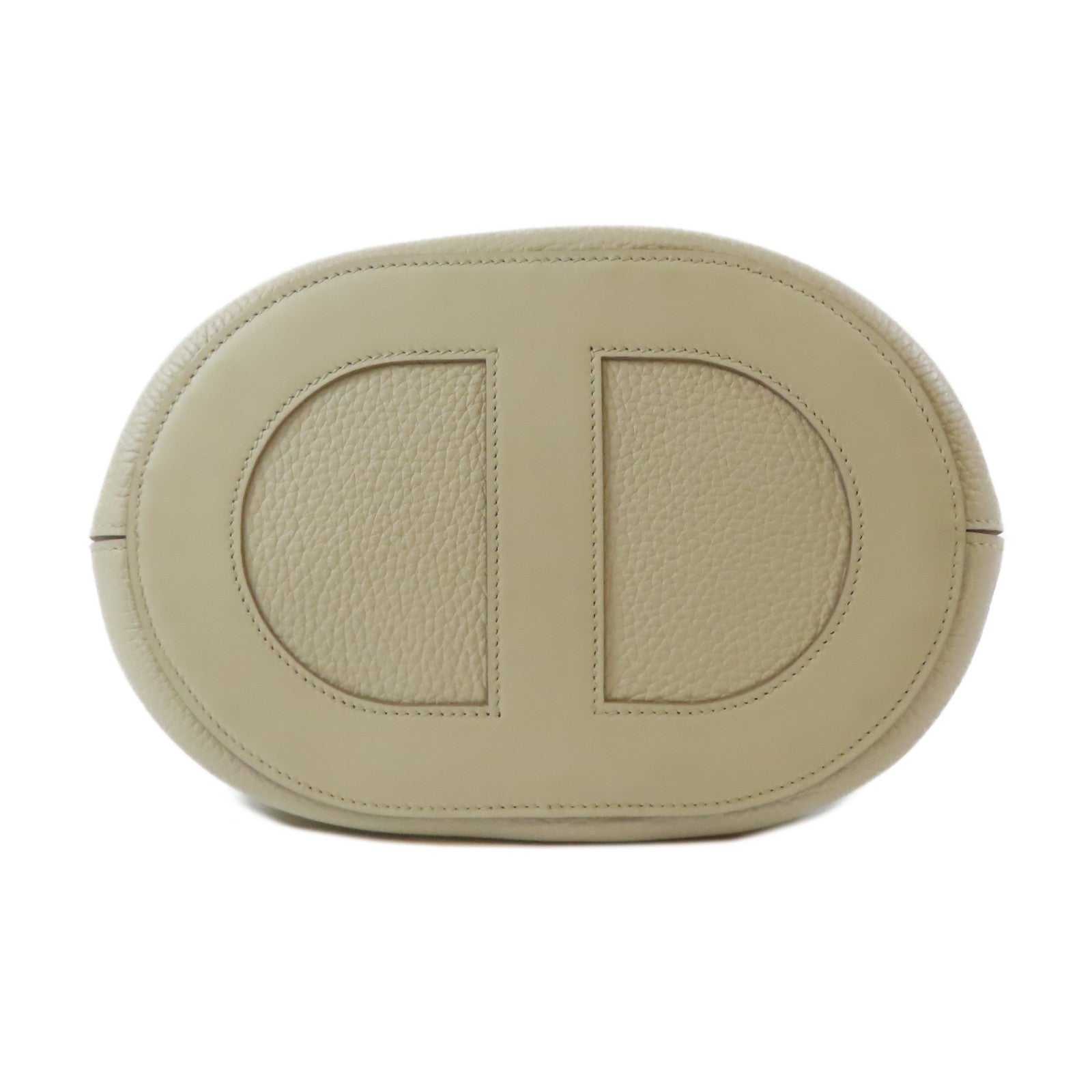 HERMES Clemence皮革In The Loop 23金扣手挽袋Beton/白色