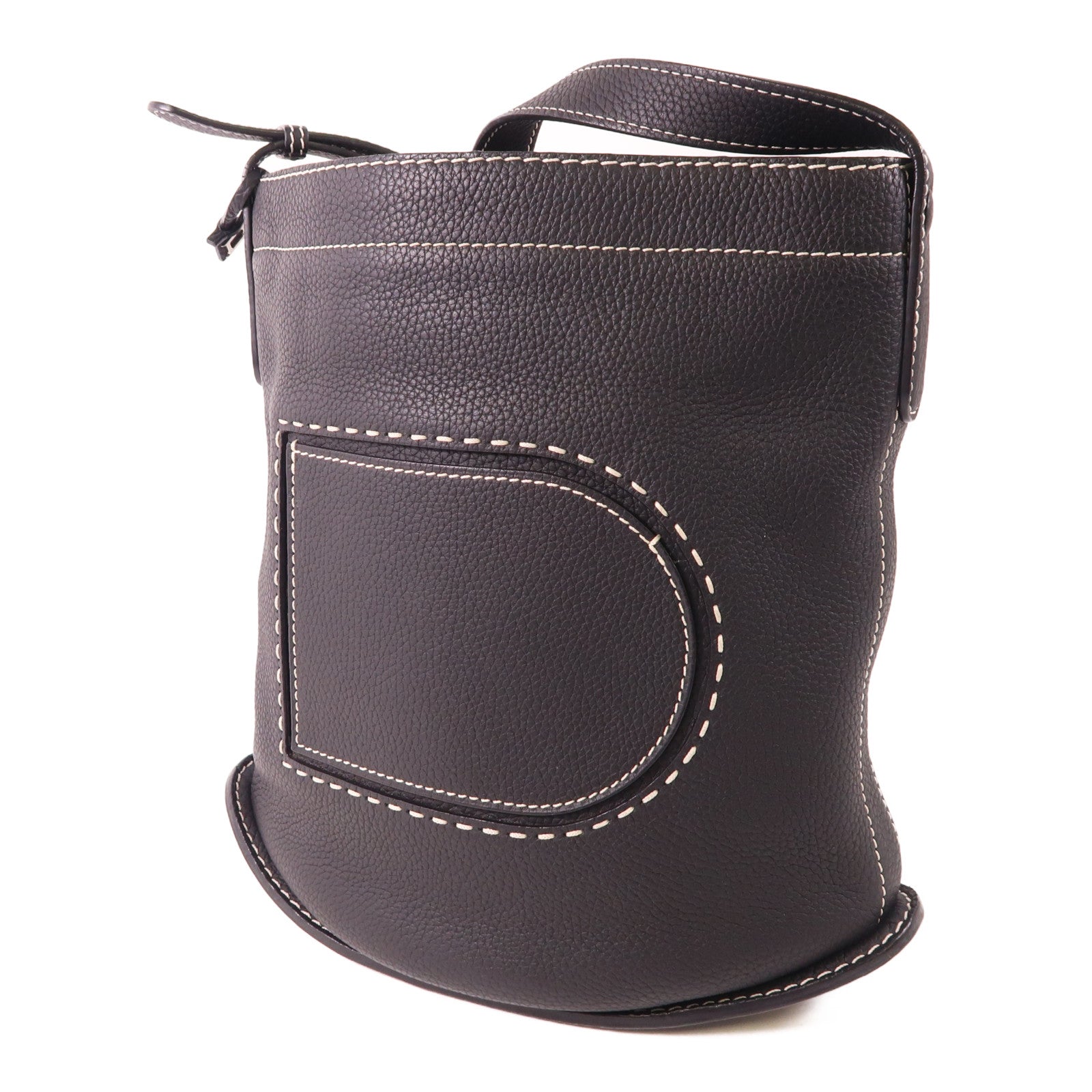 Delvaux 牛皮皮革Pin Daily銀扣肩背袋