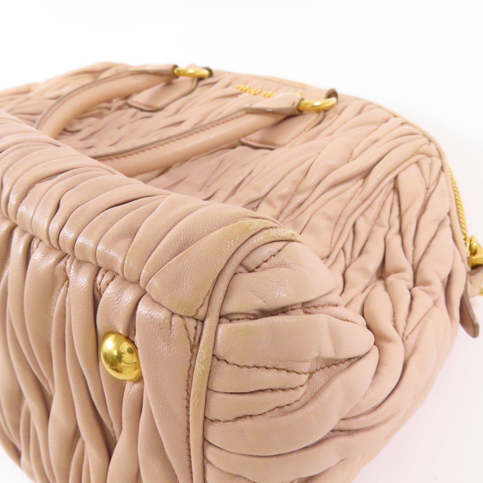 Miu Miu 牛皮皮革2 Way Bag金扣手挽肩背兩用袋