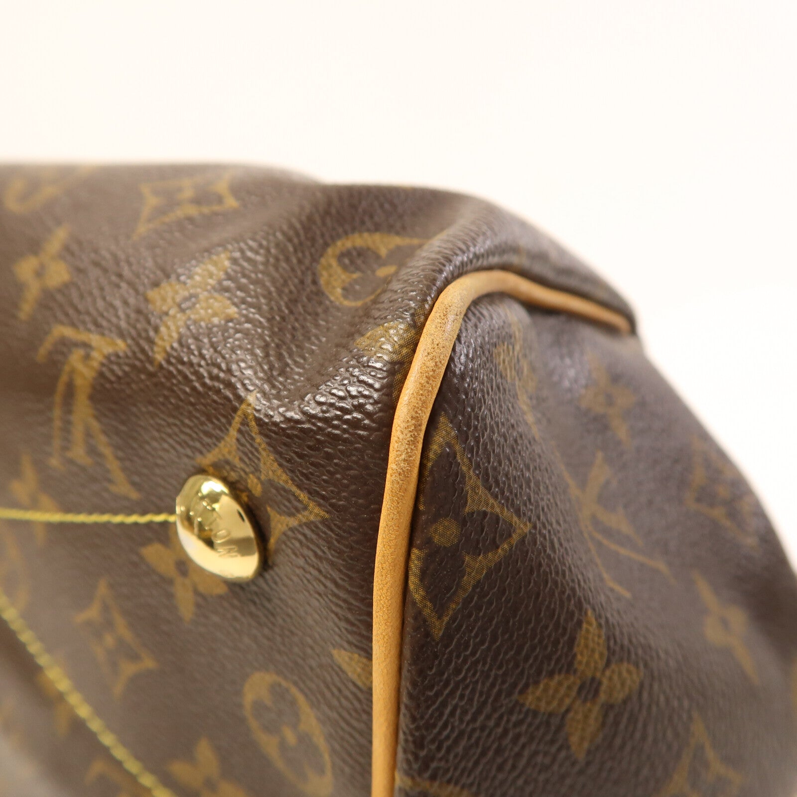 LOUIS VUITTON Monogram Tivoli PM金扣手挽袋棕色