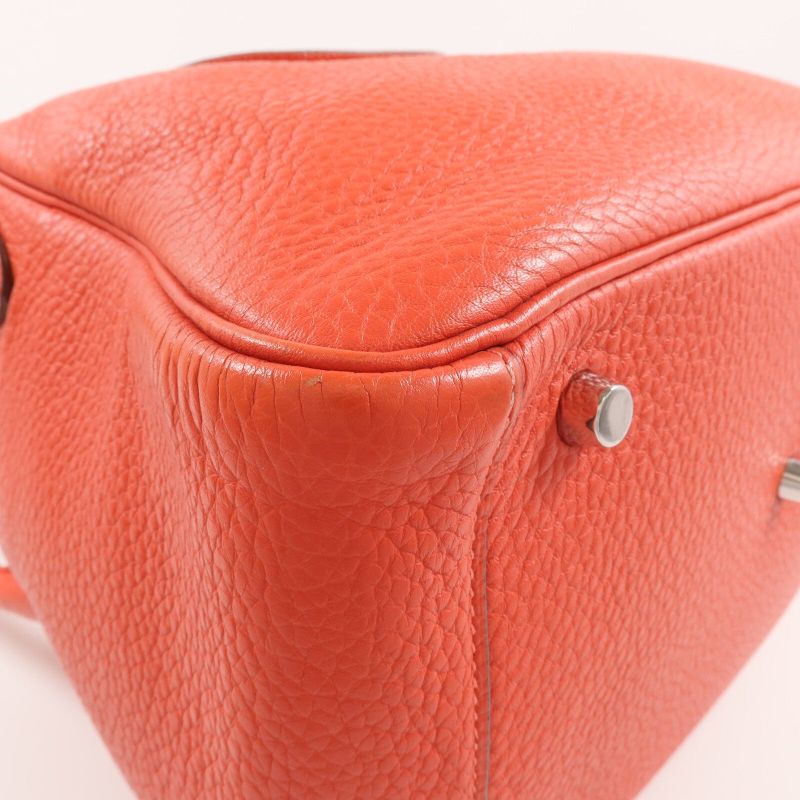 HERMES Clemence皮革Lindy 30銀扣手挽肩背兩用袋Rose Jaipur